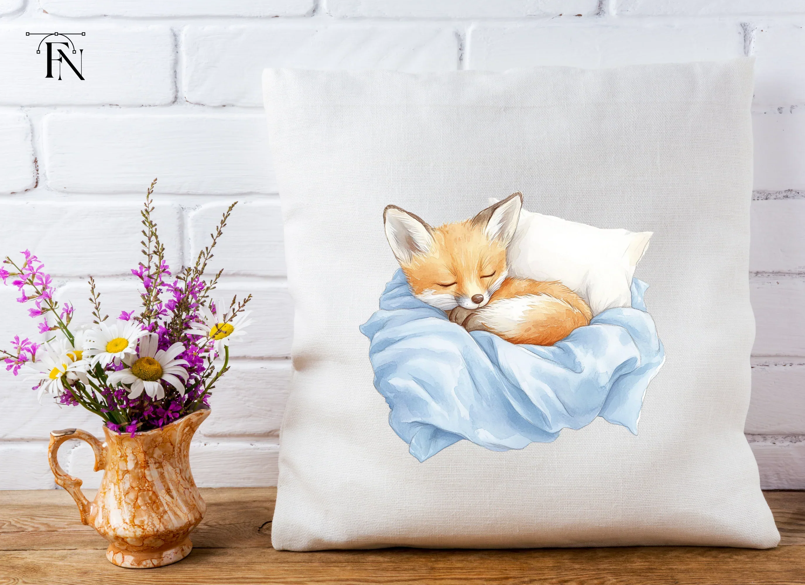 Sleeping Fox Baby Animals Clipart Bundle - Image 4