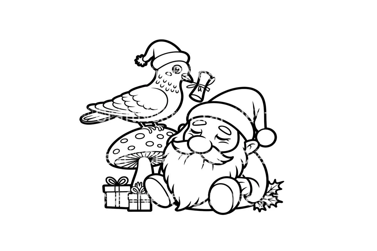 Sleeping Gnomes and Doves Coloring Books - Image 2