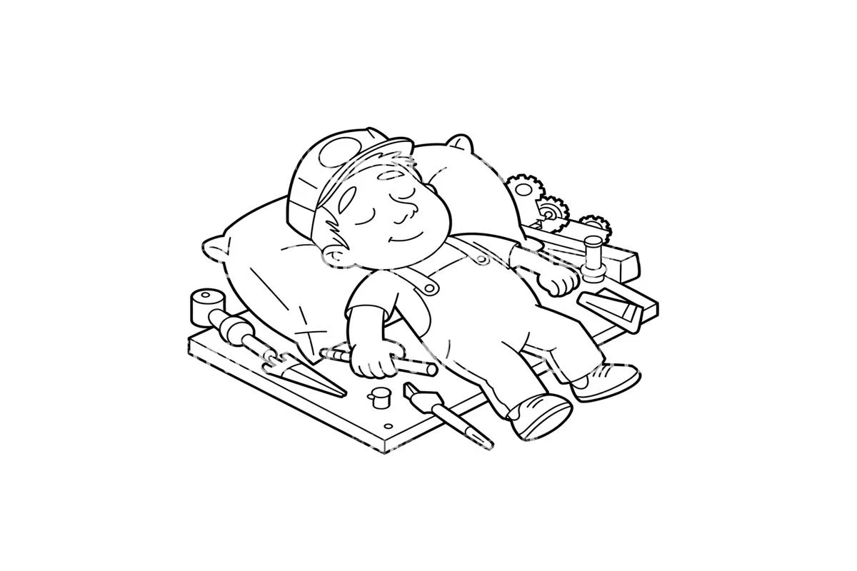 Sleeping Mechanic Coloring Books - Image 4
