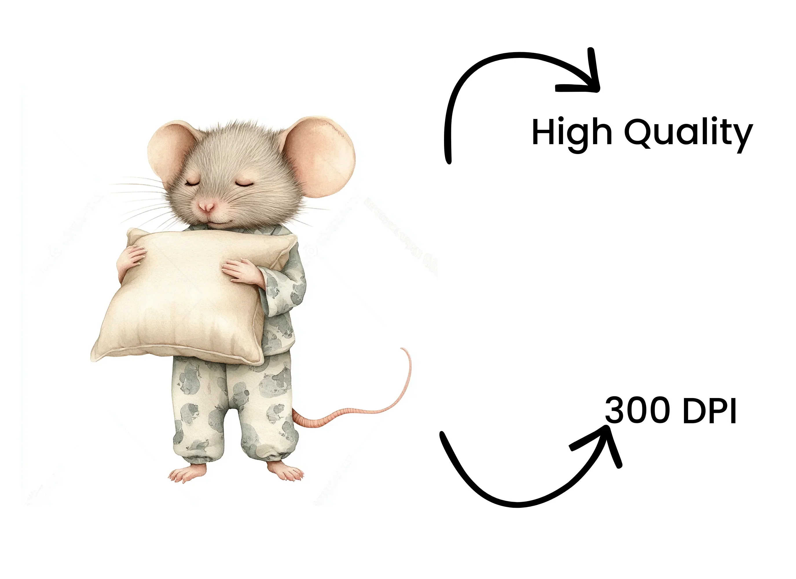 Sleeping Mice Clipart Bundle - Image 4