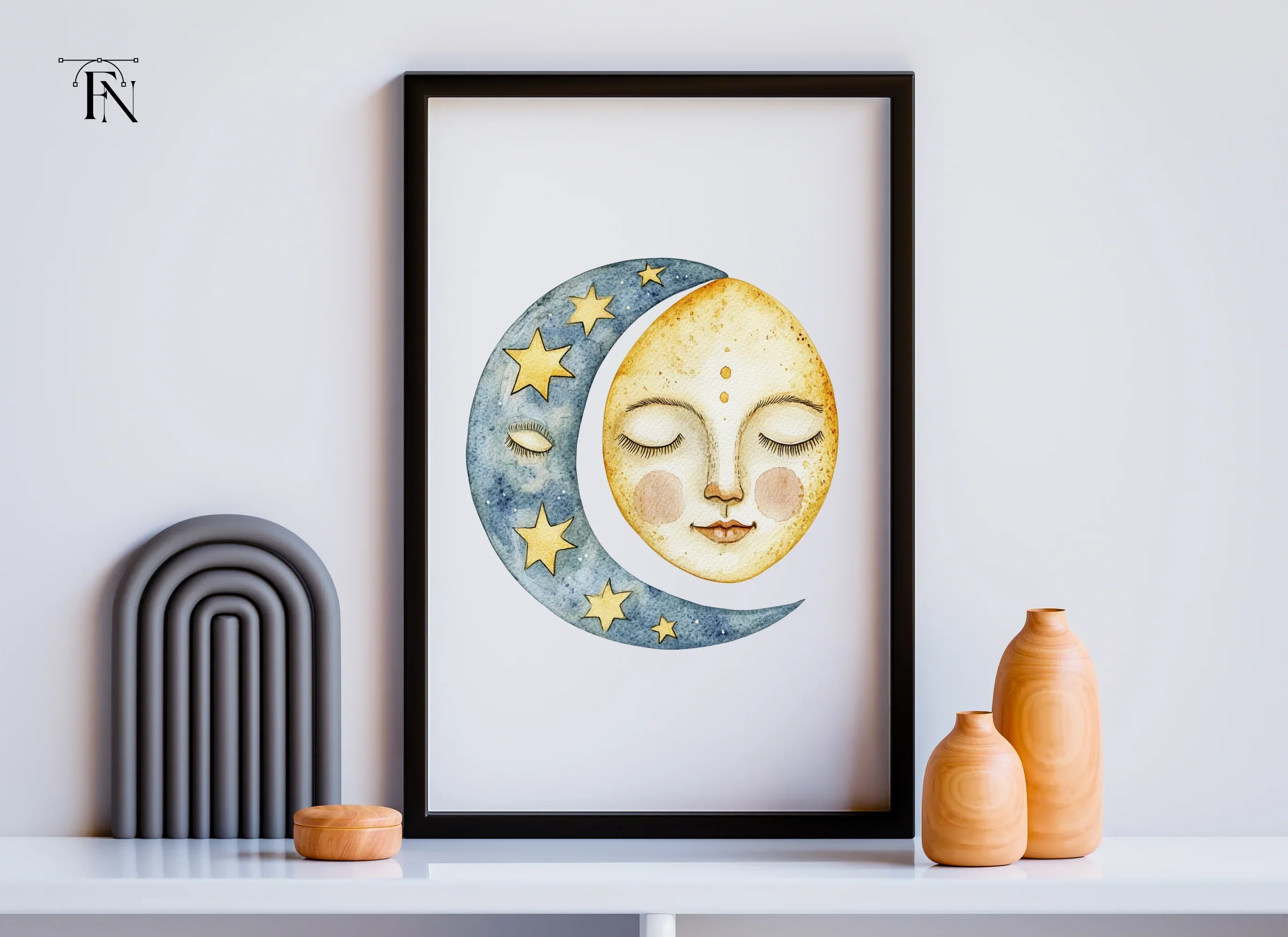 Sleeping Moon and Sun Clipart Bundle - Image 6