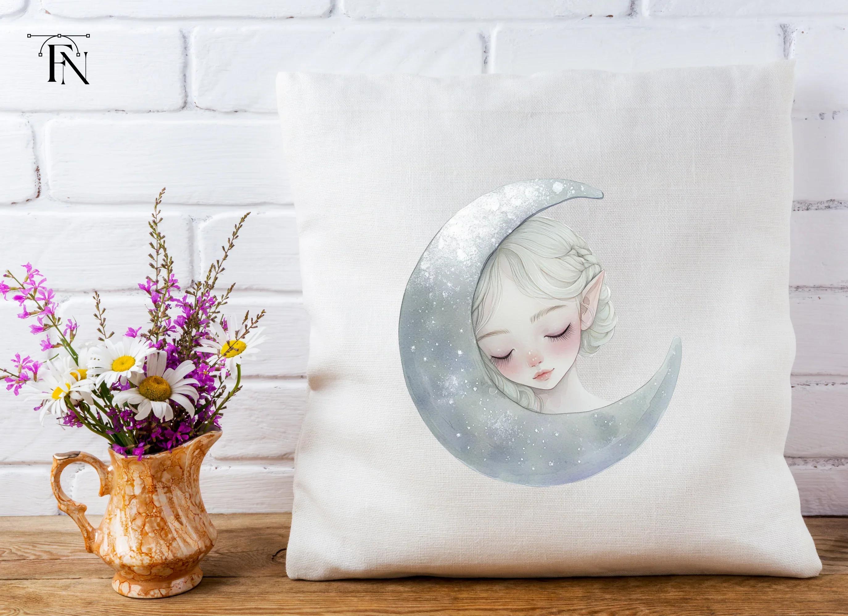 Sleeping Moon Elves Clipart Bundle - Image 4