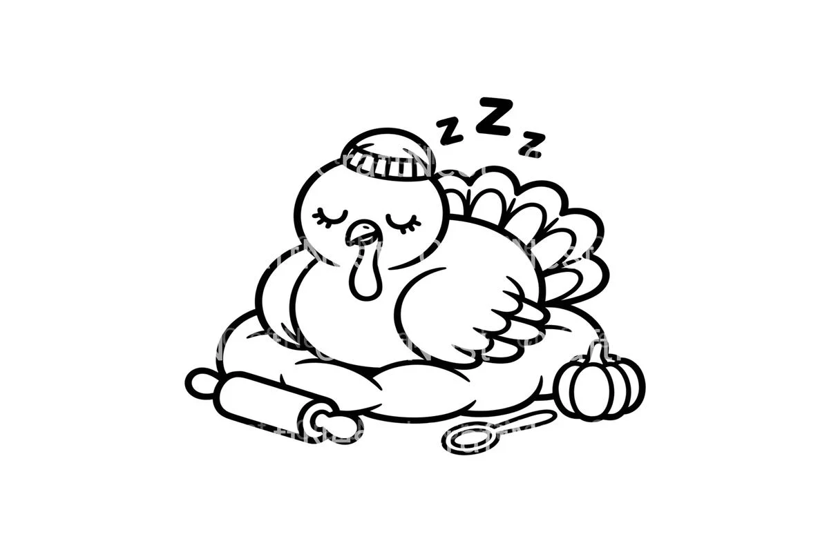 Sleeping Turkey Thanksgiving Coloring Books - Image 3