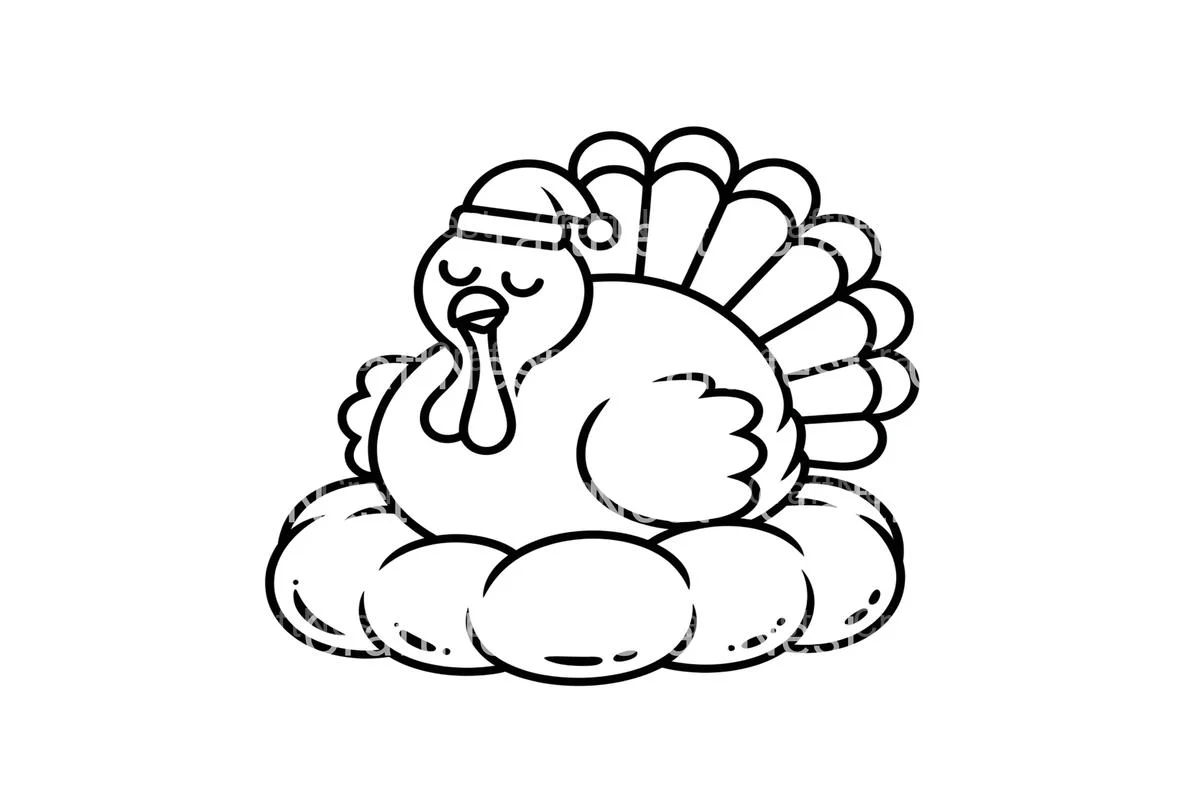 Sleeping Turkey Thanksgiving Coloring Books - Image 4