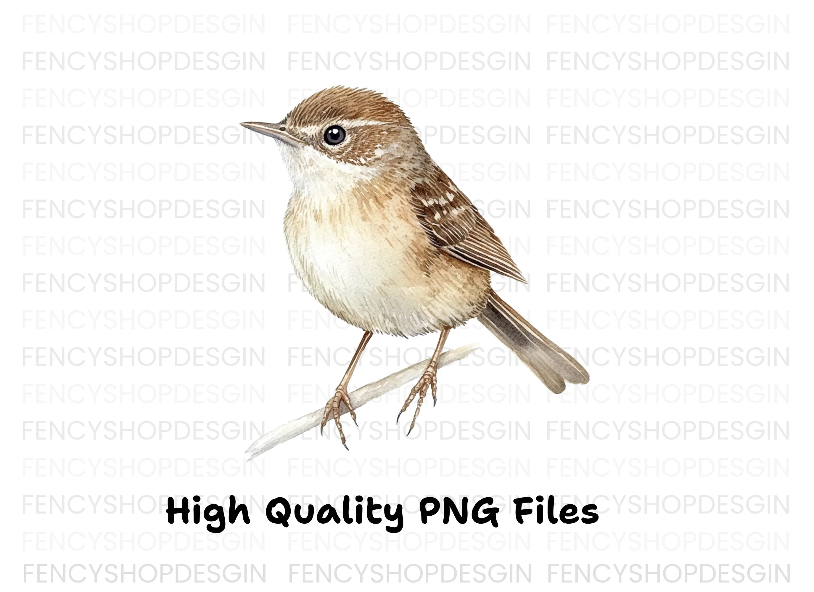 Small Brown Bird Perched Clipart Bundle - Image 2