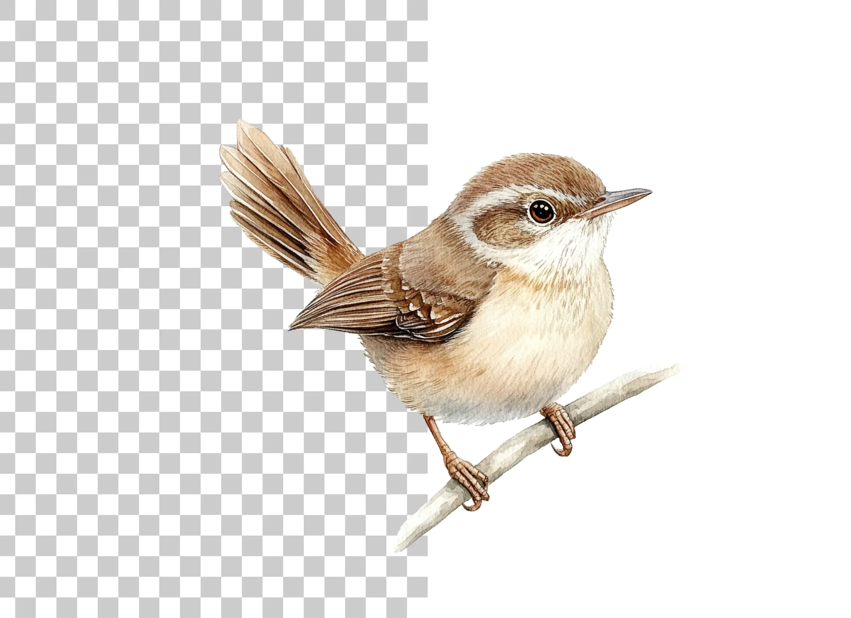 Small Brown Bird Perched Clipart Bundle - Image 3
