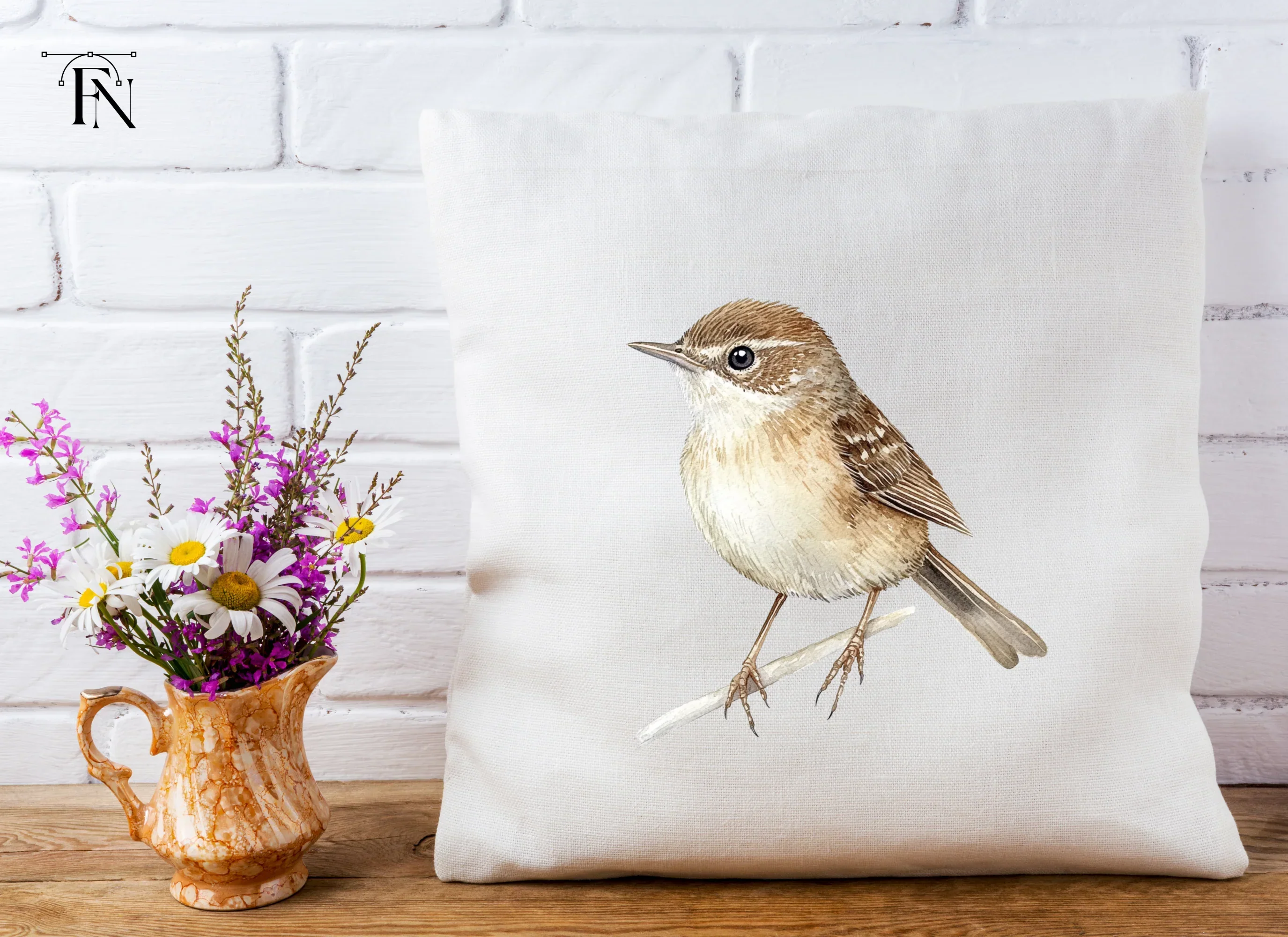 Small Brown Bird Perched Clipart Bundle - Image 4