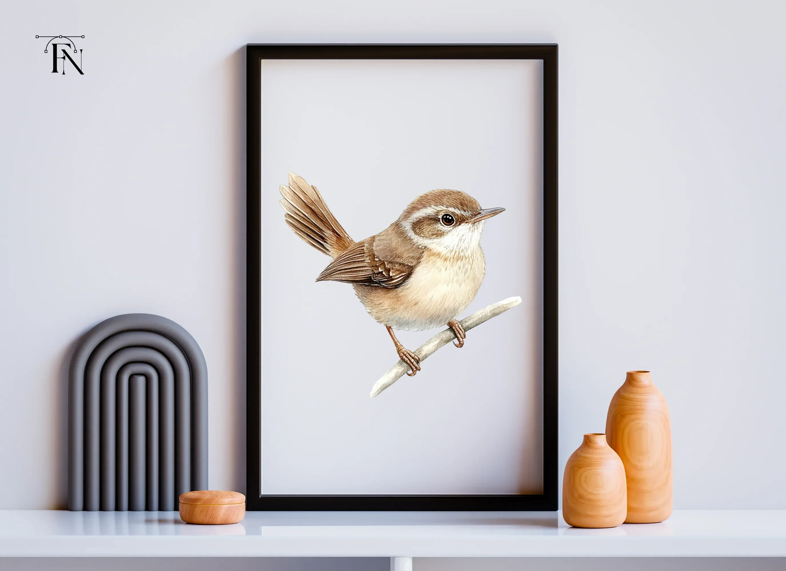 Small Brown Bird Perched Clipart Bundle - Image 5