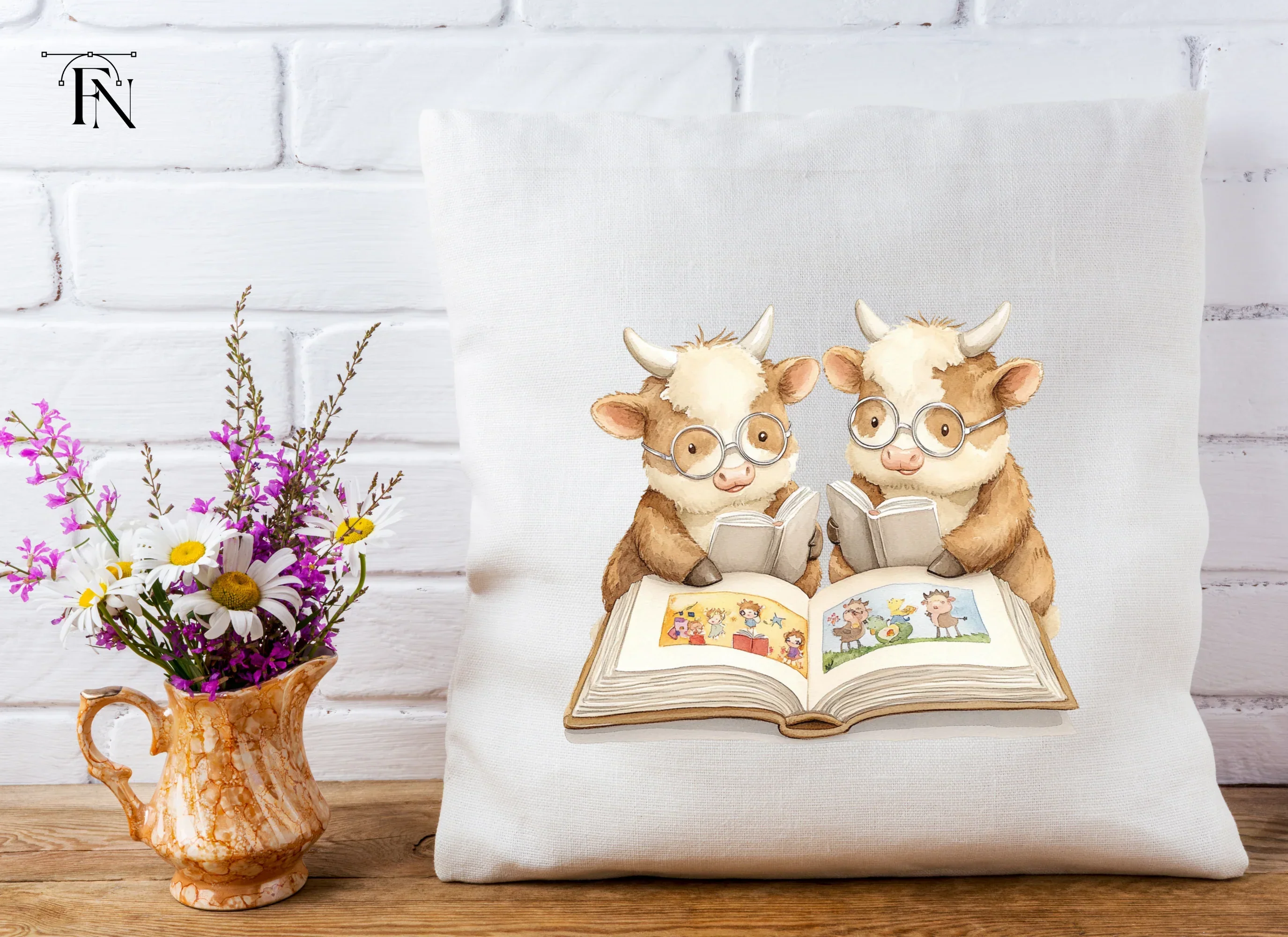 Smart Calf Reading Books Clipart Bundle - Image 5