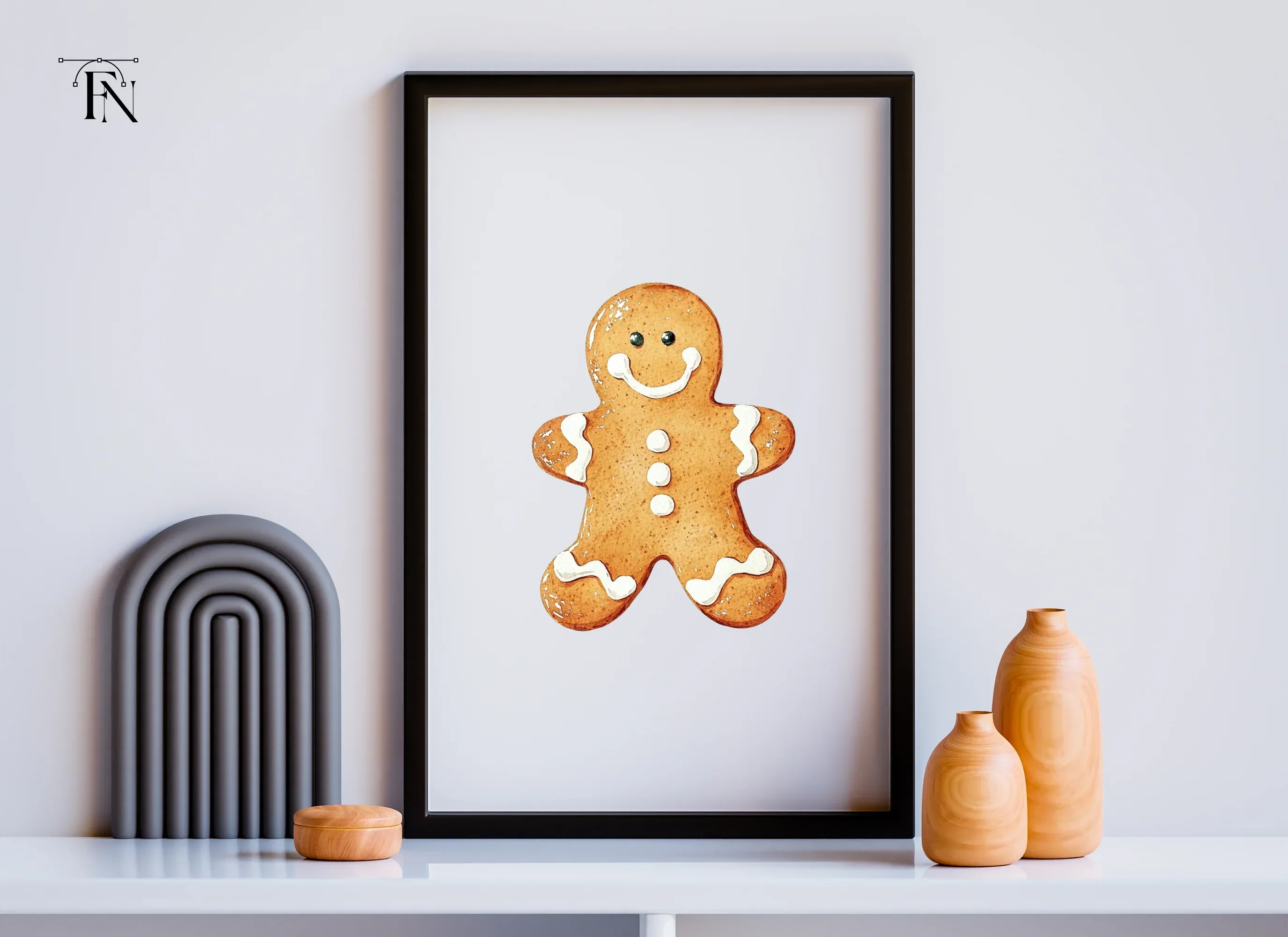 Smiling Gingerbread Man Trio Clipart Bundle - Image 3