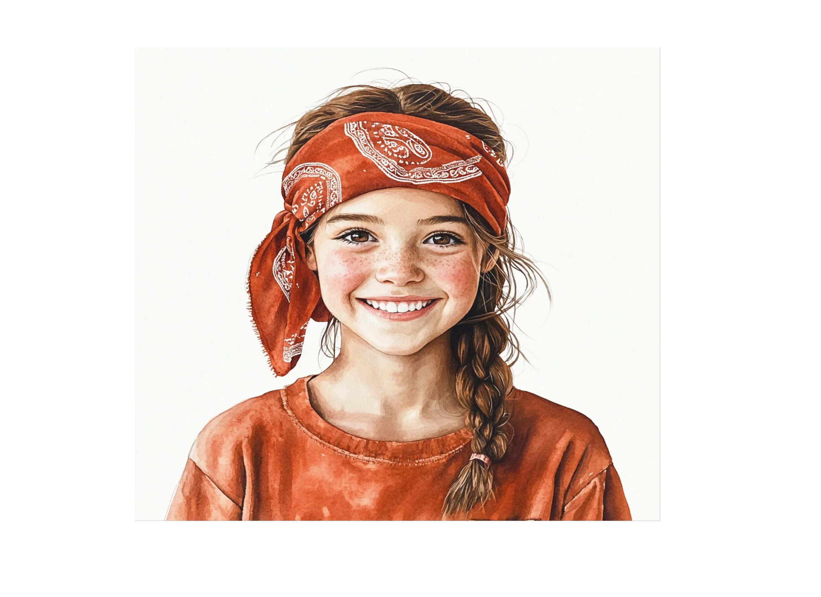 Smiling Girl with Red Bandana Clipart Bundle - Image 3