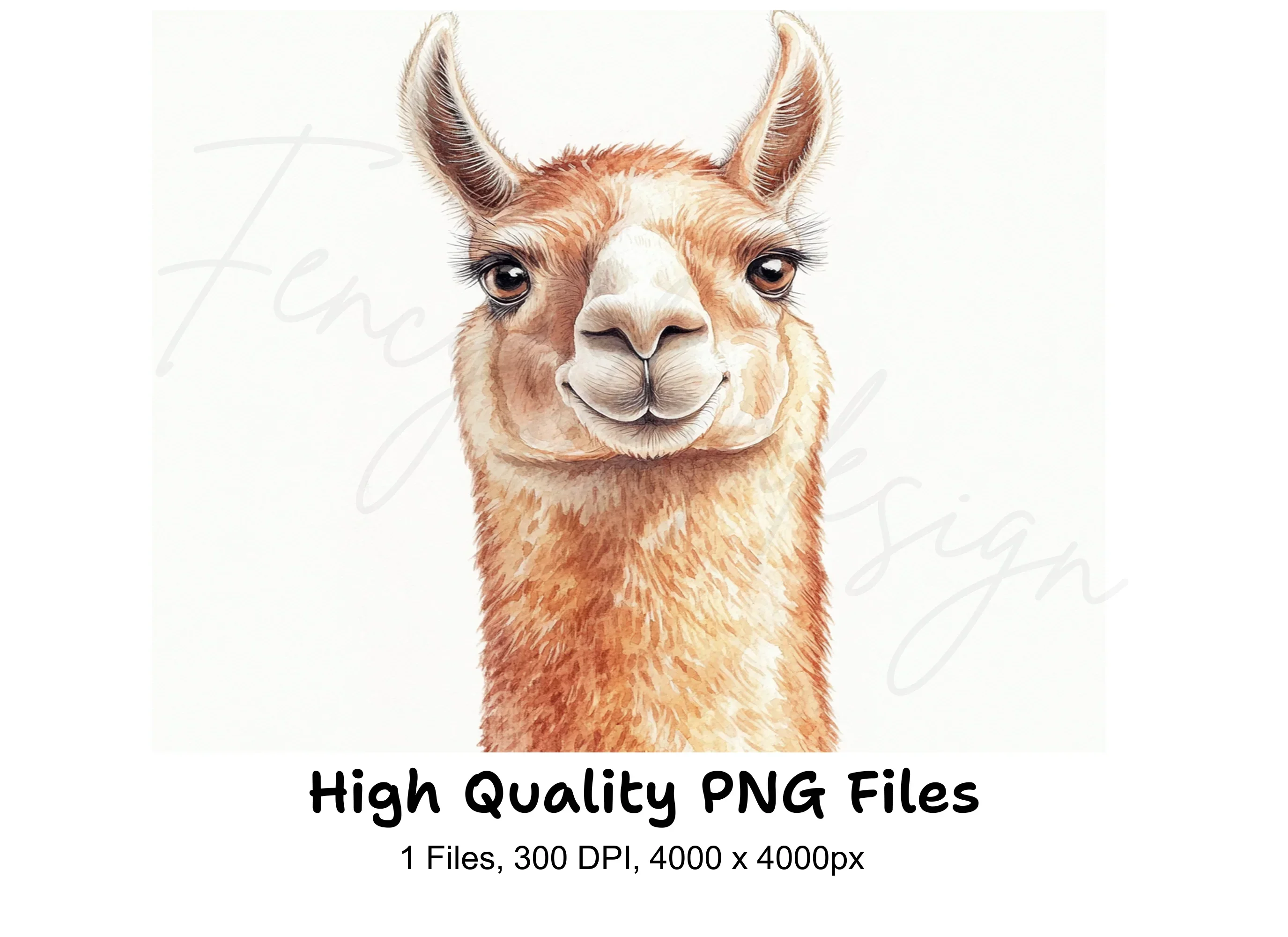 Smiling Llama Head Clipart Bundle