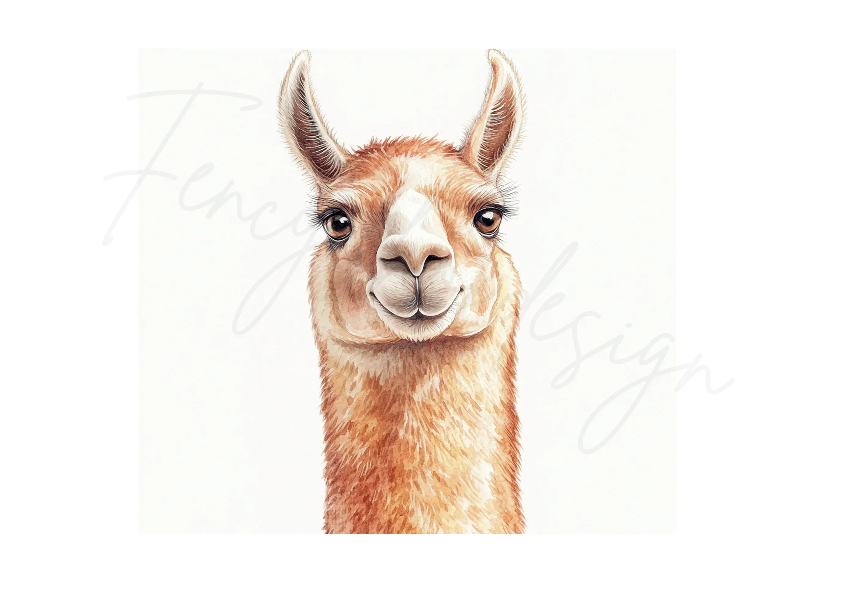 Smiling Llama Head Clipart Bundle - Image 2