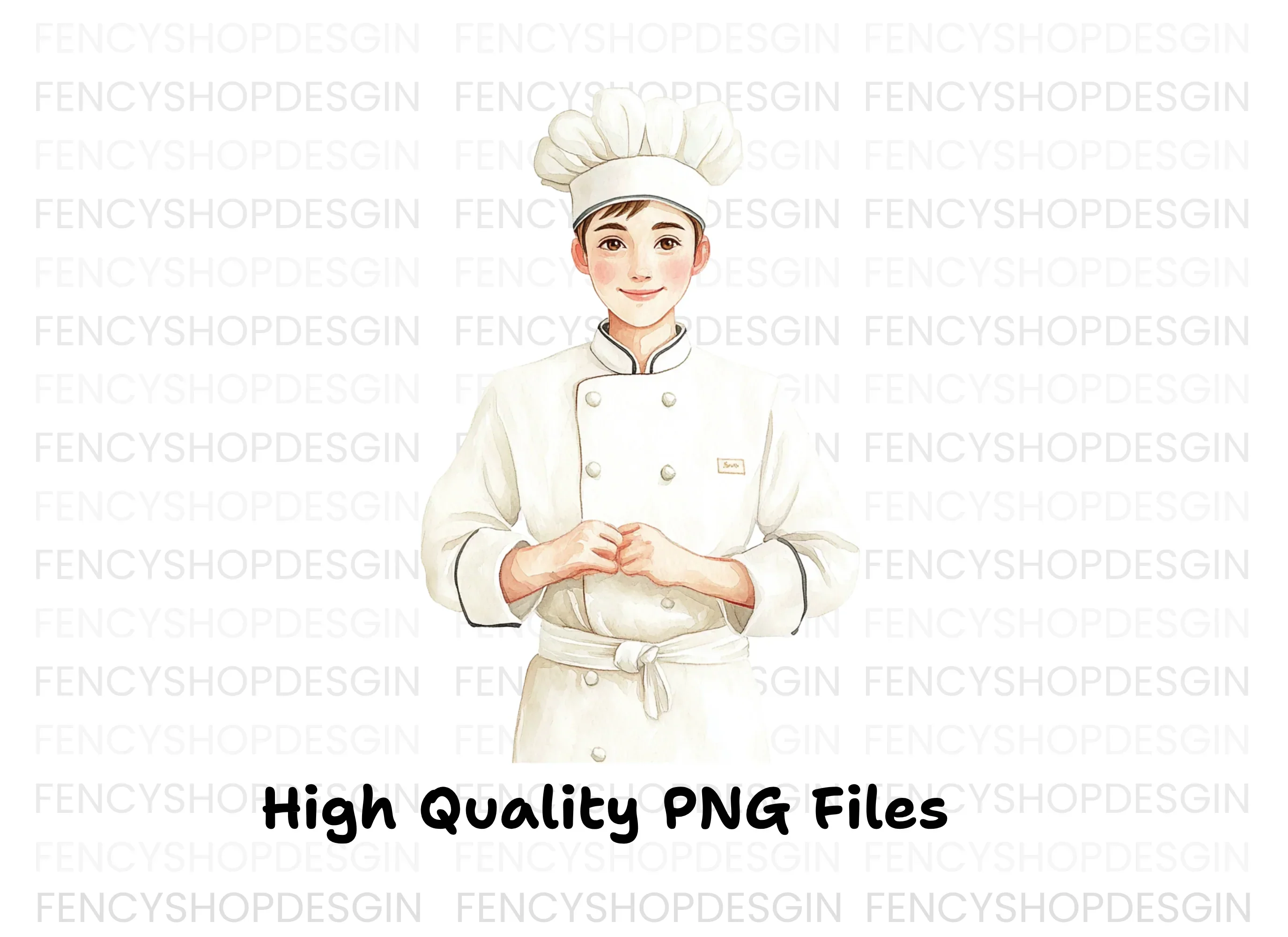 Smiling Male Chef Illustration Clipart Bundle - Image 3