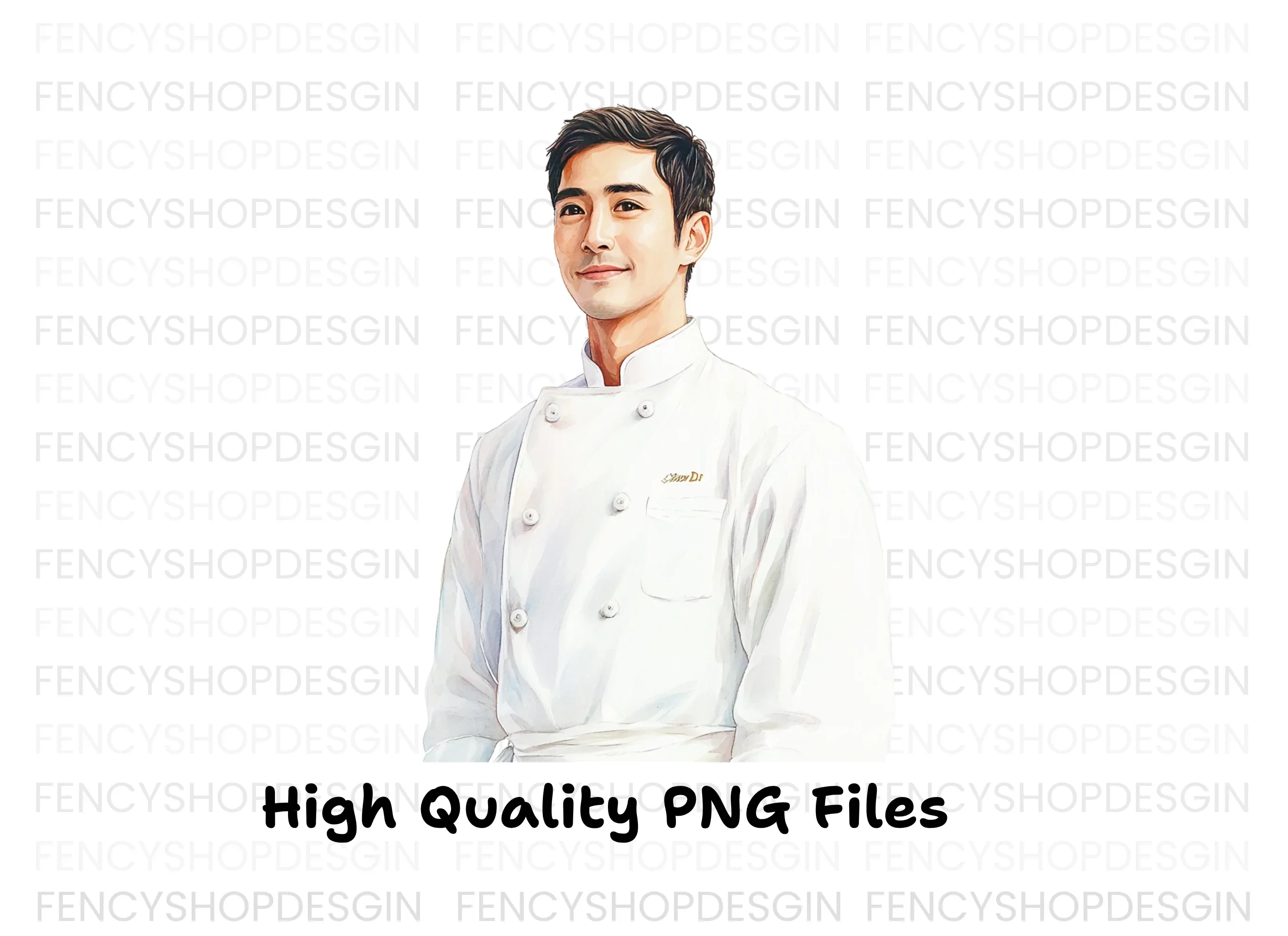 Smiling Male Chef Portrait Clipart Bundle - Image 3