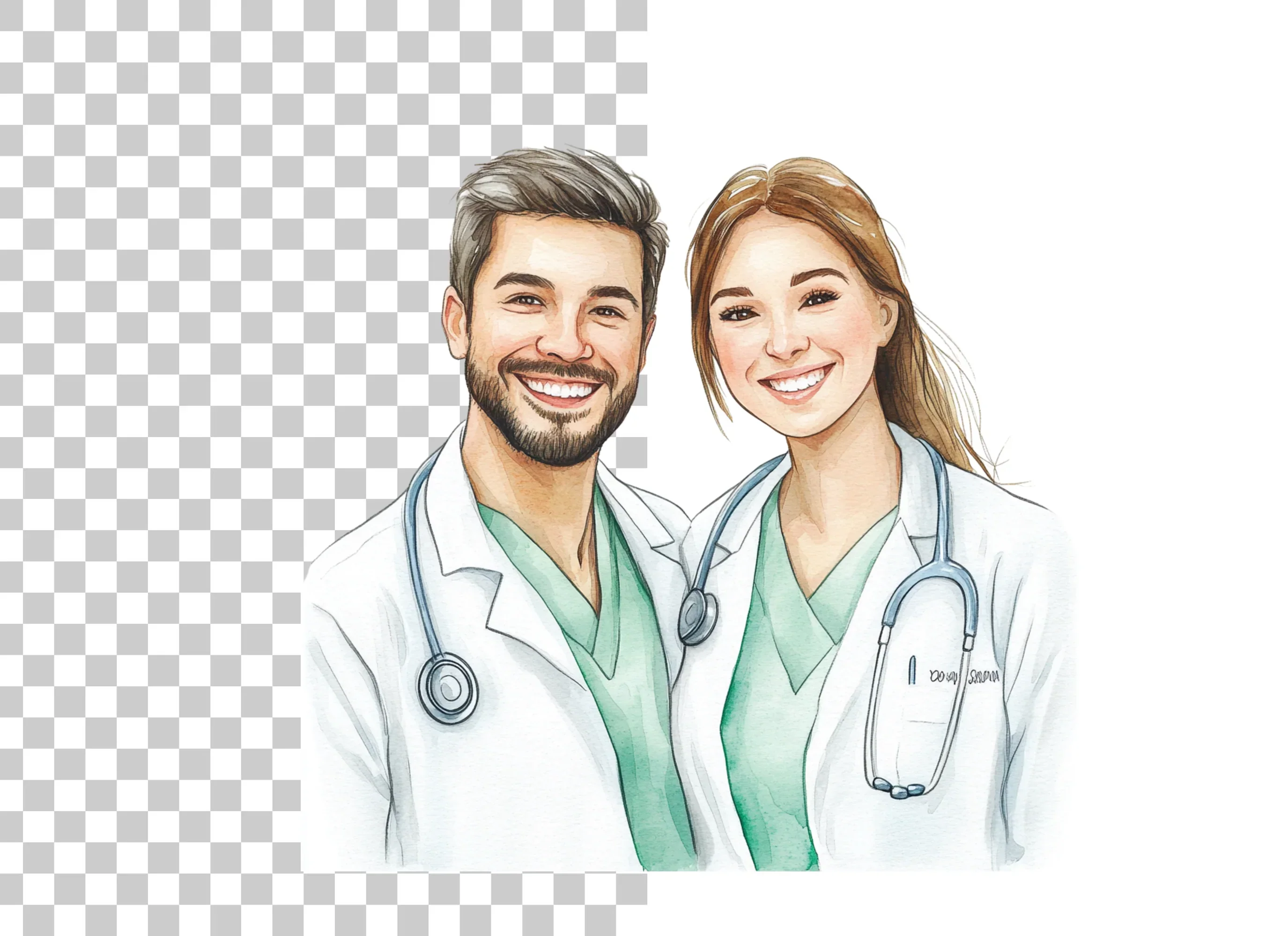 Smiling Medical Professionals Clipart Bundle - Image 2
