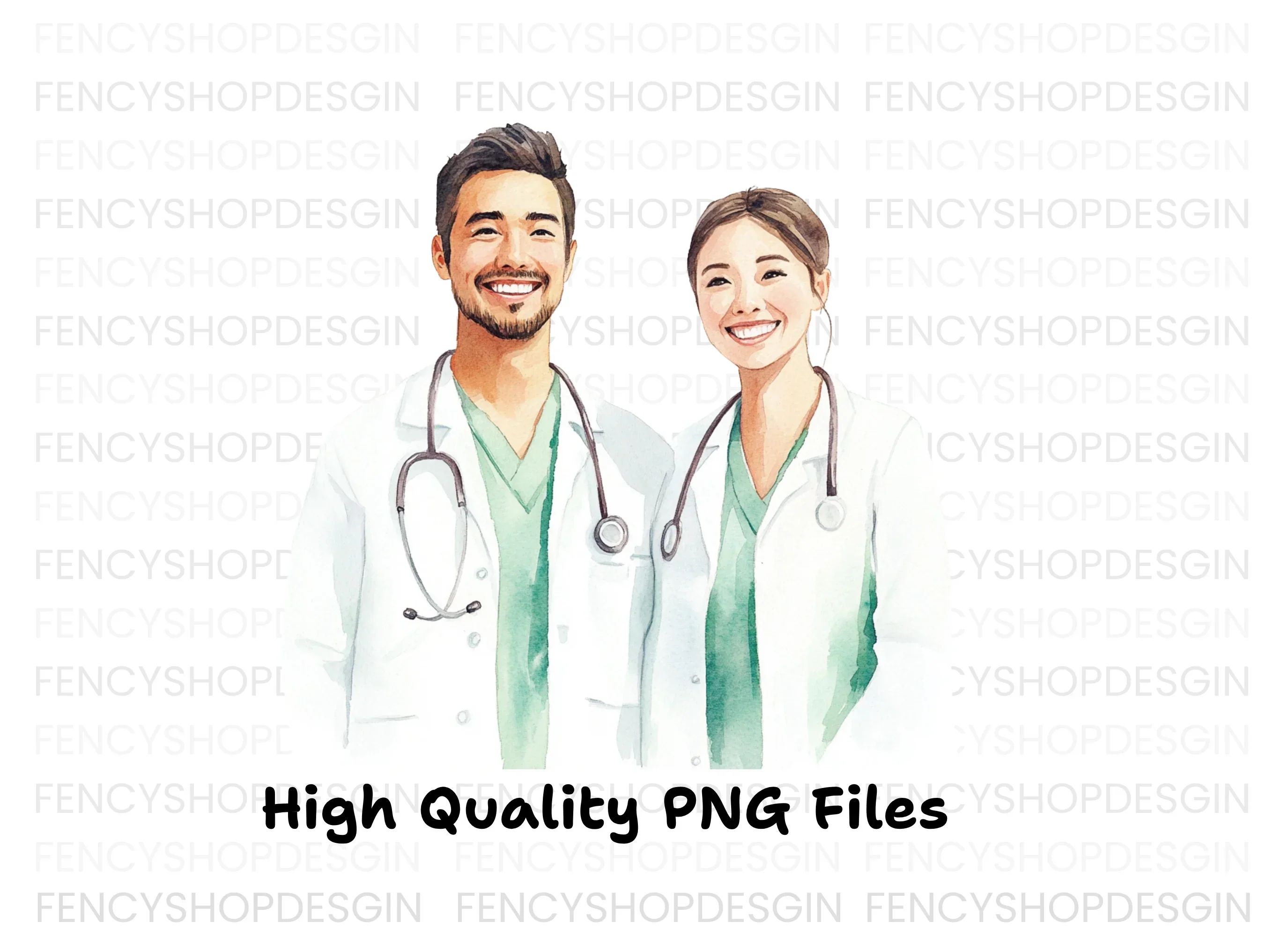 Smiling Medical Professionals Clipart Bundle - Image 3