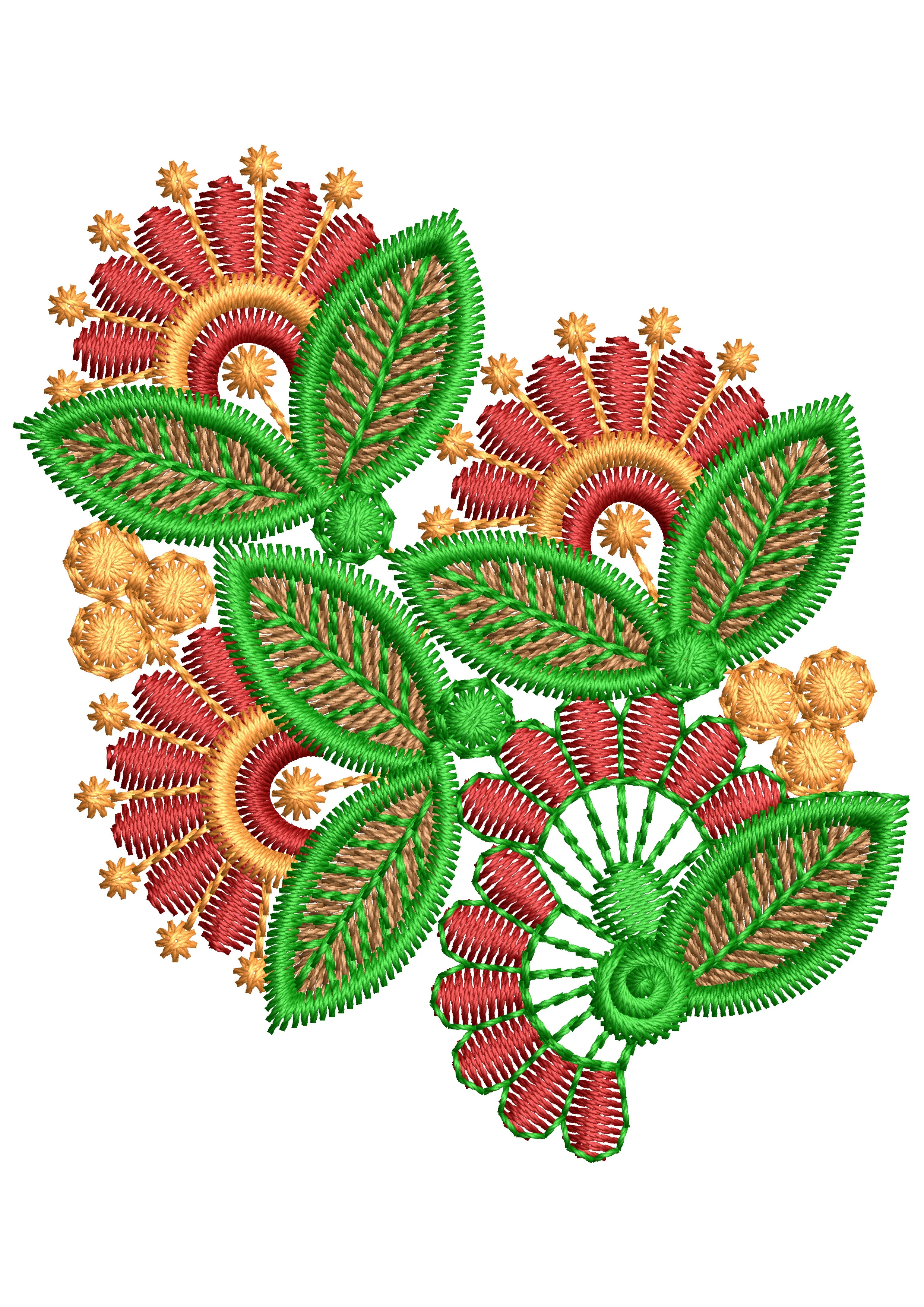 Smooth Floral Embroidery Design