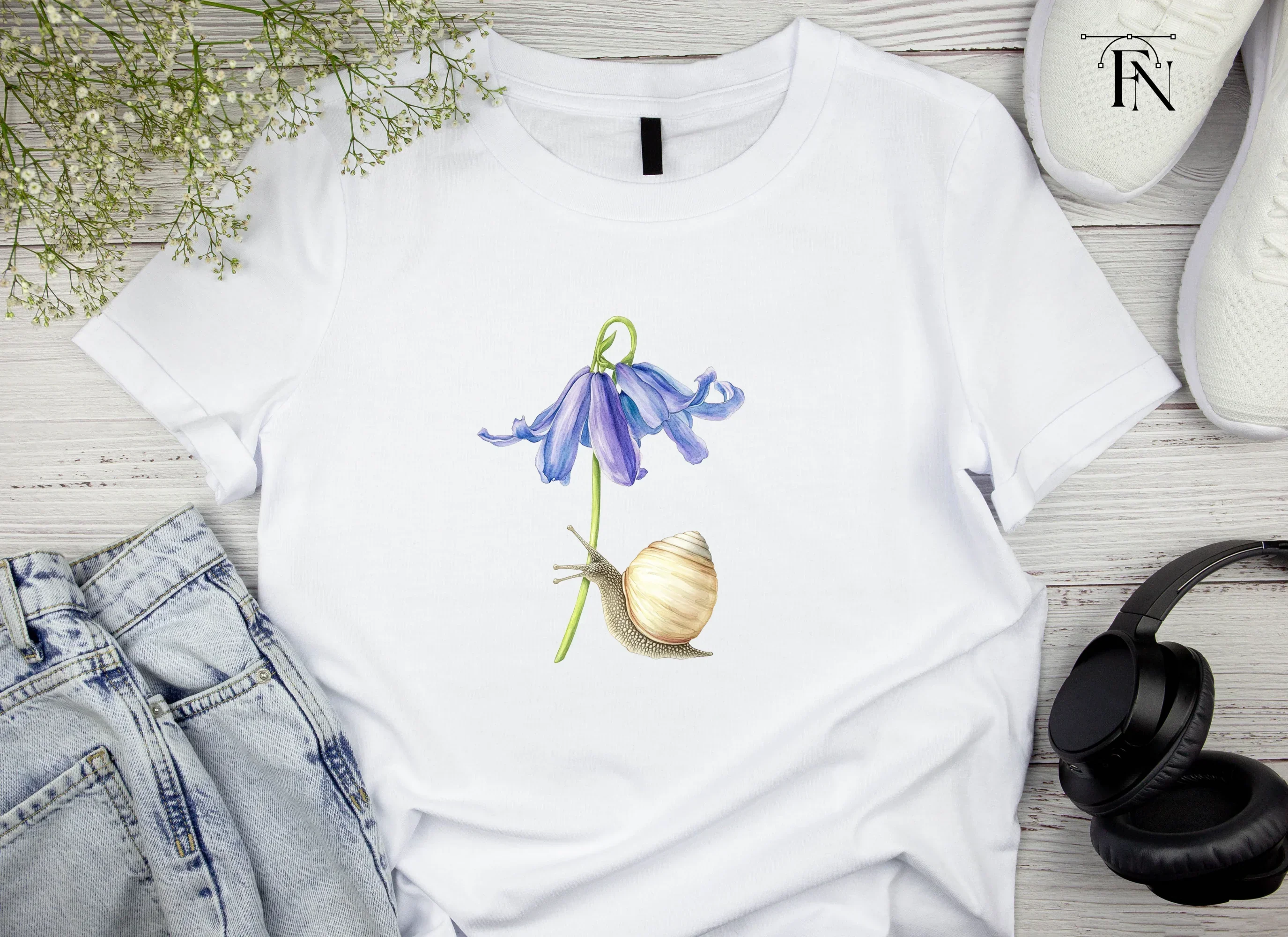 Snail and Bluebell Flower Clipart Bundle - Image 6