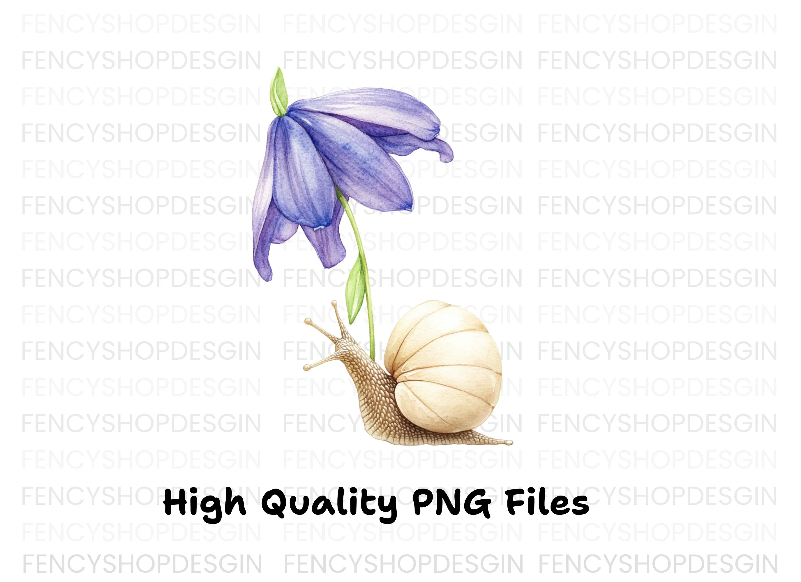 Snails and Flowers Clipart Bundle - Image 3