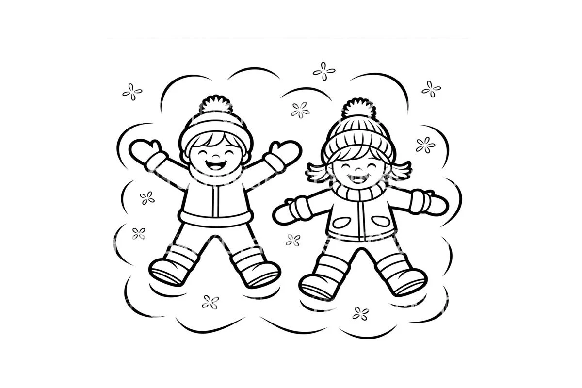 Snow Angels Winter Fun Coloring Books - Image 4