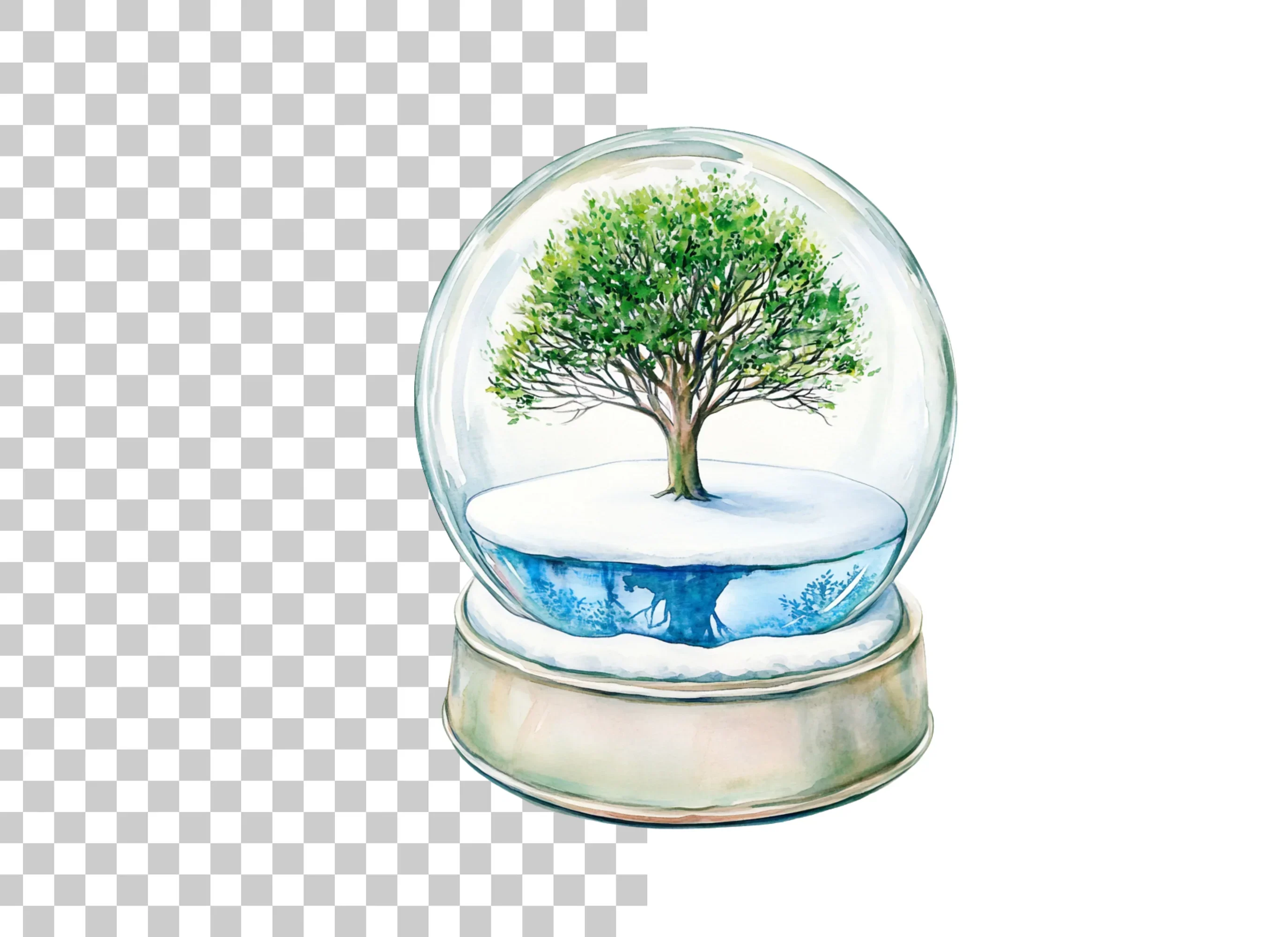 Snow Globe Trees Clipart Bundle - Image 2