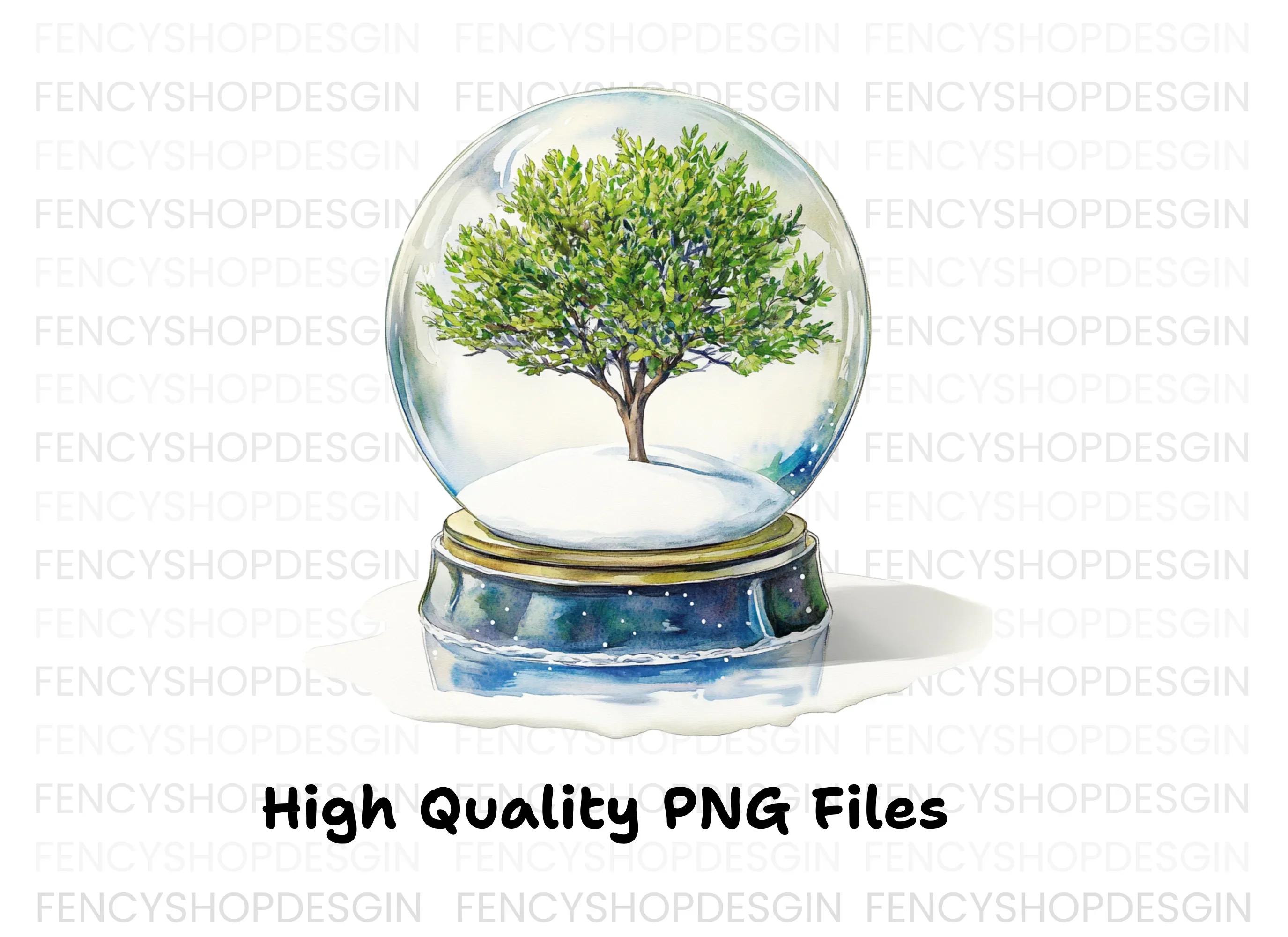 Snow Globe Trees Clipart Bundle - Image 3