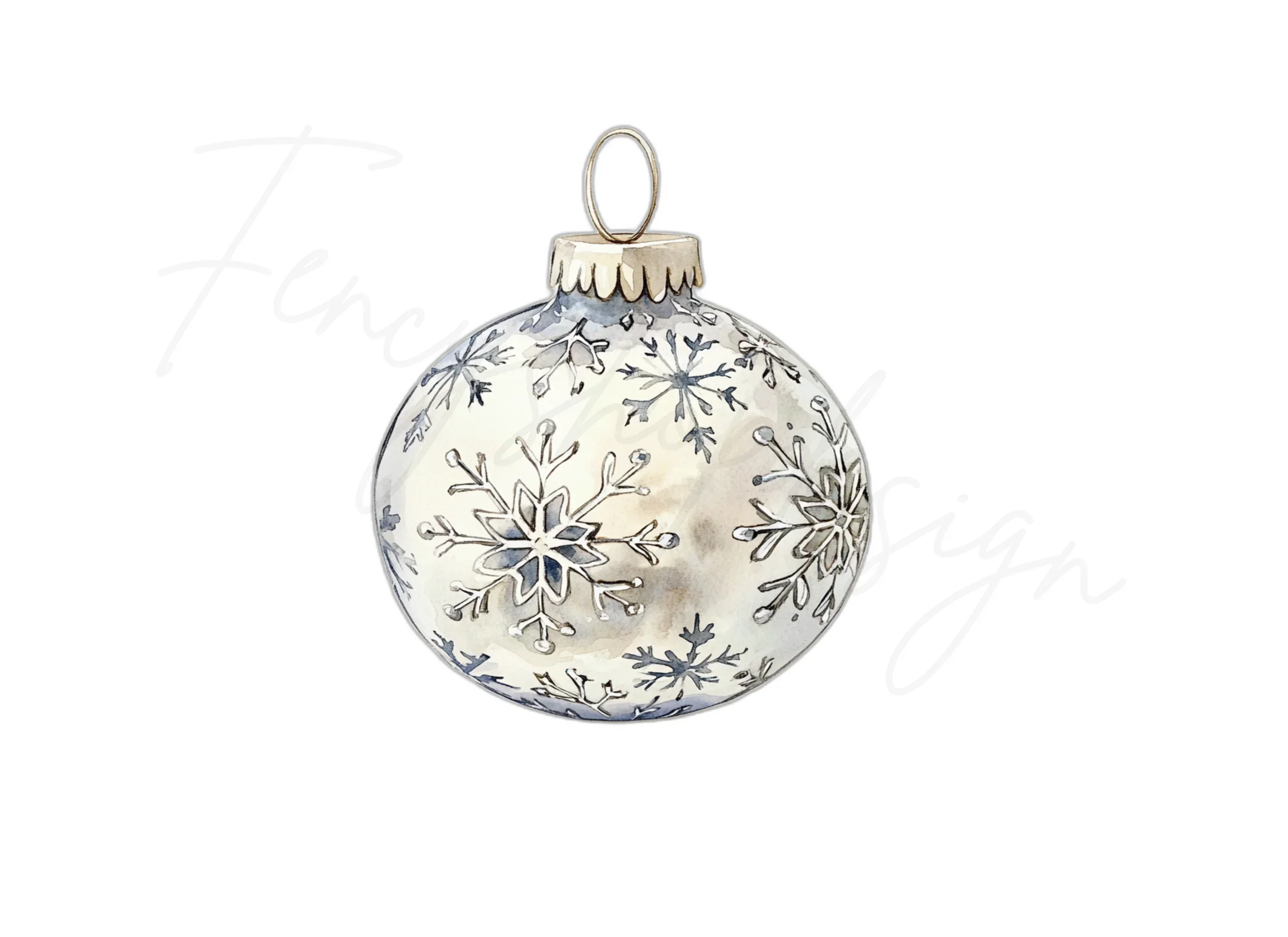Snowflake Christmas Ornaments Clipart Bundle - Image 3