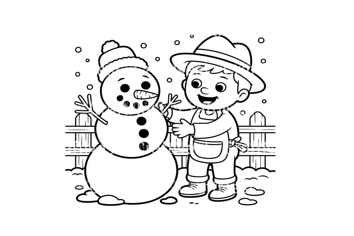 Snowman Building Winter Coloring Books - Image 2
