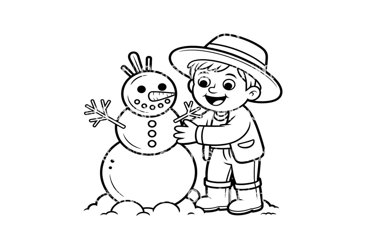 Snowman Building Winter Coloring Books - Image 4