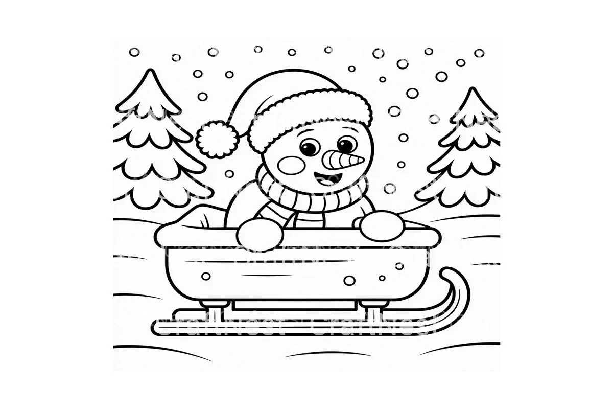 Snowman Christmas DinnerPage Coloring Books - Image 3