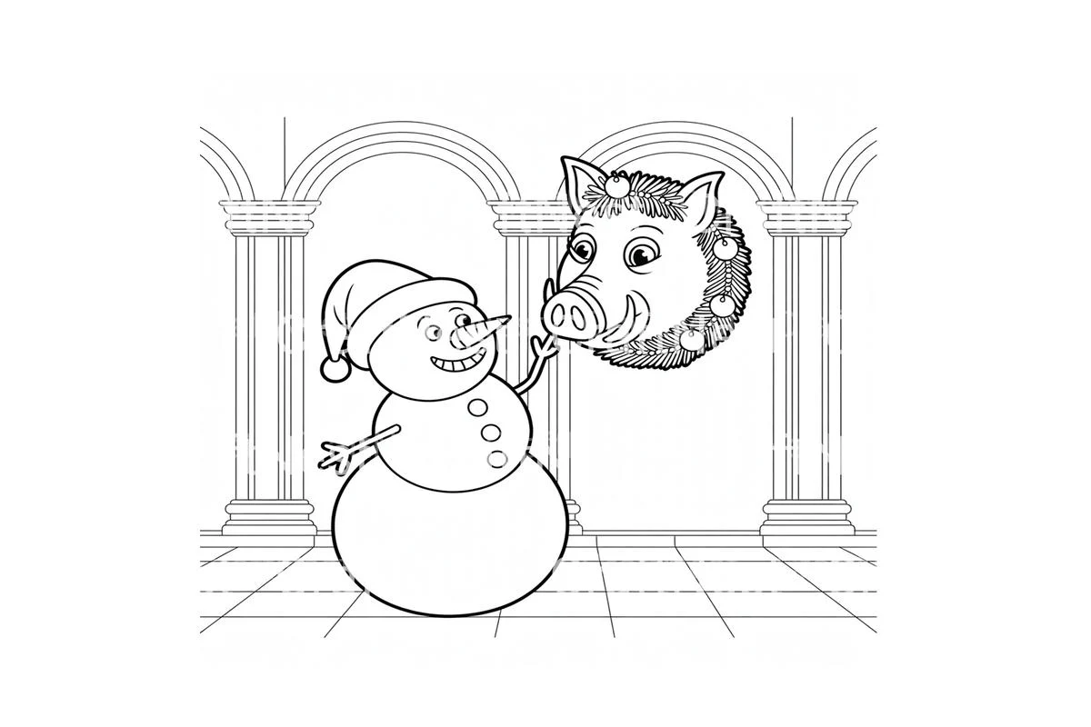 Snowman Christmas DinnerPage Coloring Books - Image 4