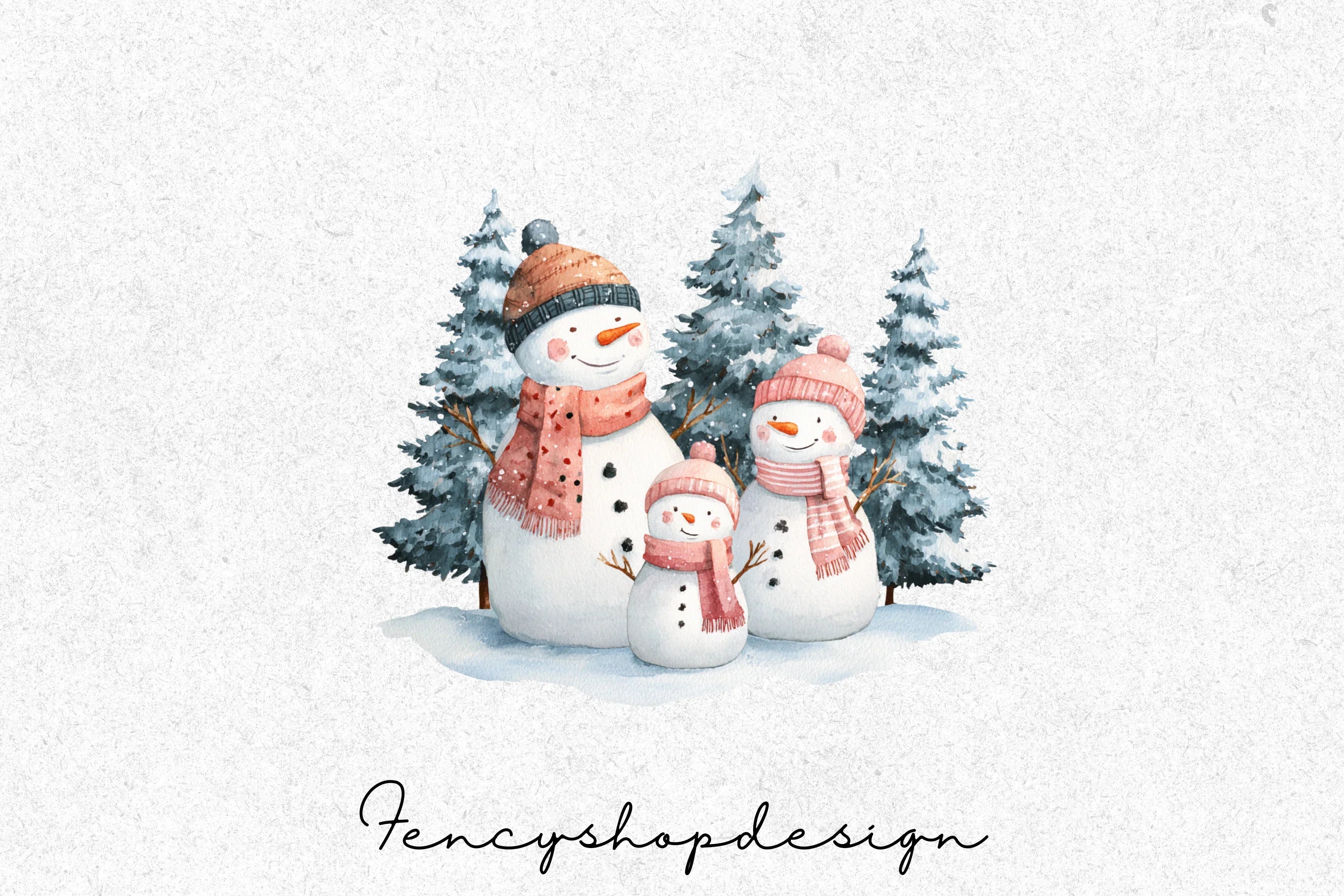 Snowman Family Clipart Bundle - Image 7