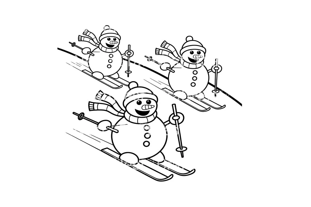 Snowman Skiing Adventure Coloring Books - Image 2