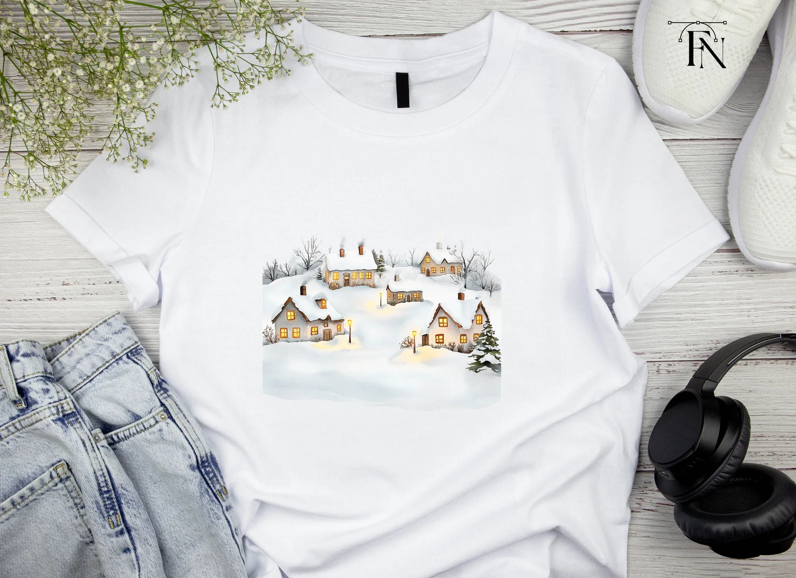 Snowy Christmas Village Clipart Bundle - Image 4