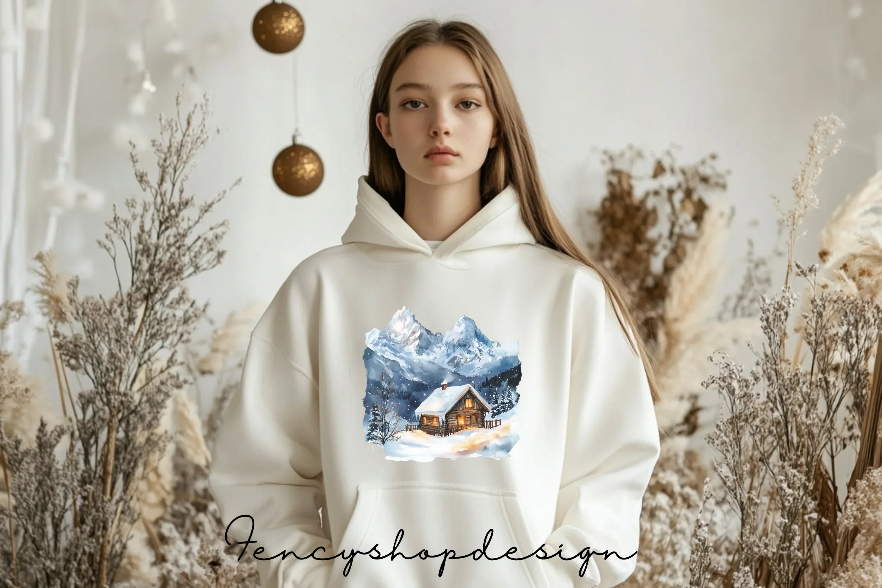 Snowy Mountain Cabin Clipart Bundle - Image 6