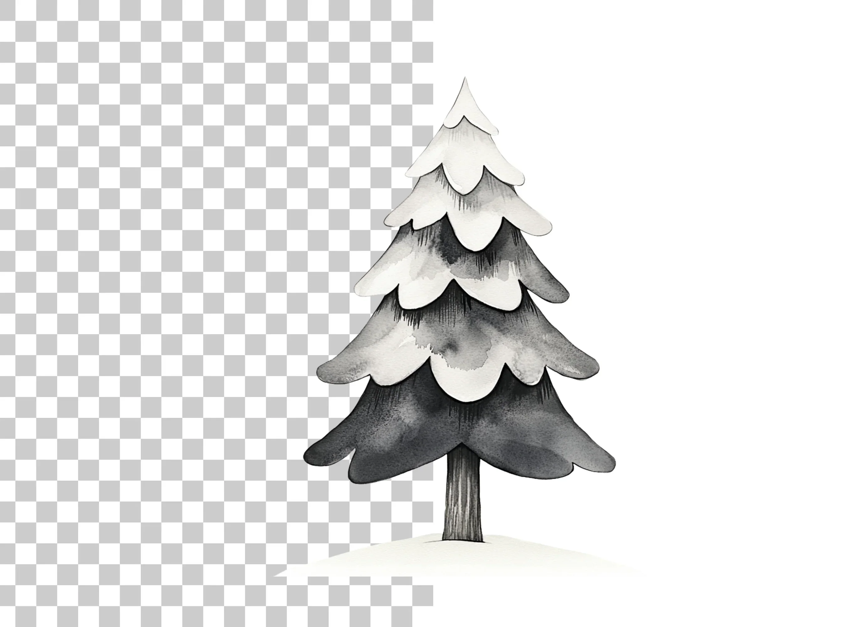 Snowy Pine Tree Winter Clipart Bundle - Image 2