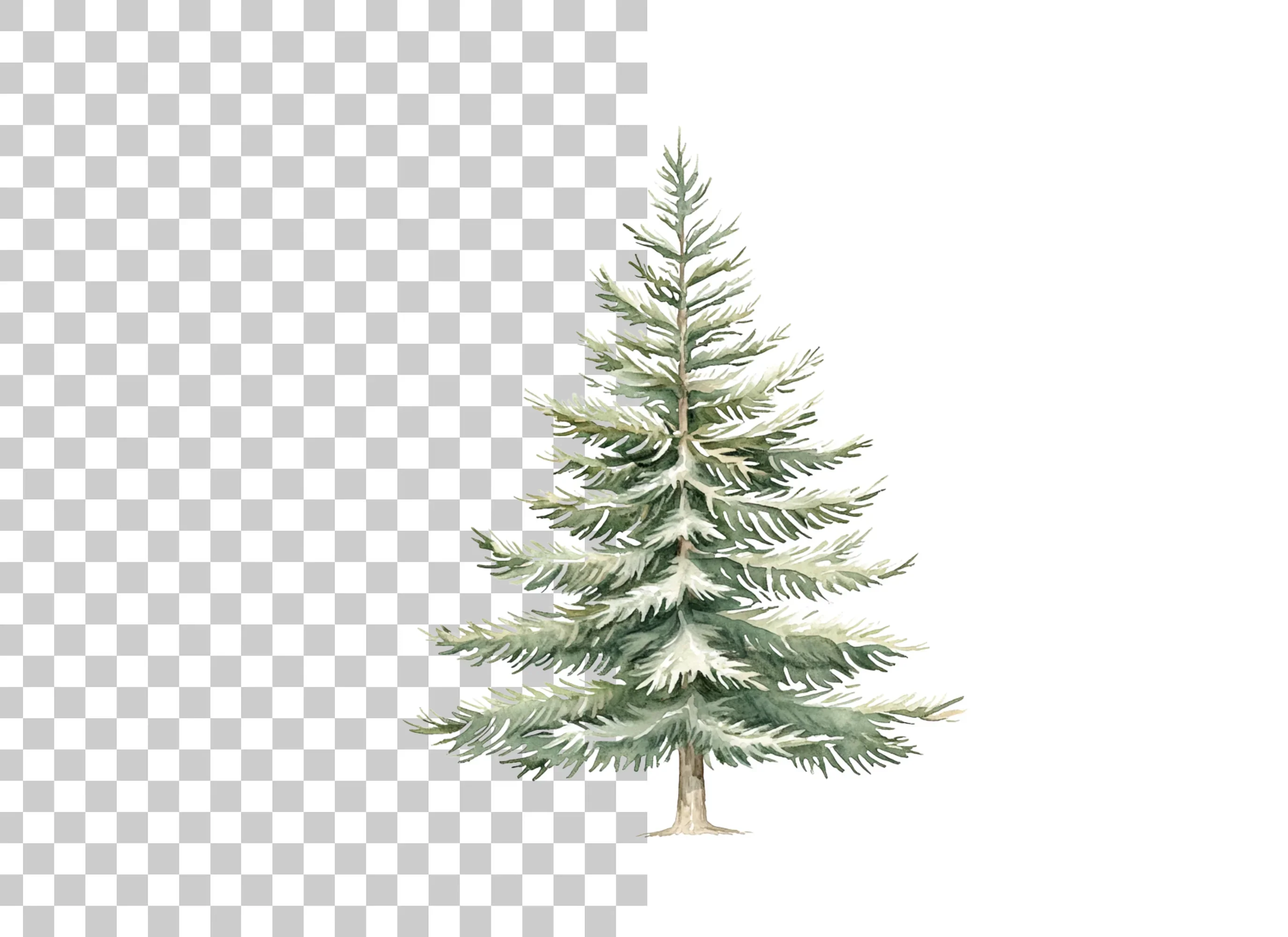 Snowy Pine Trees Clipart Bundle - Image 2