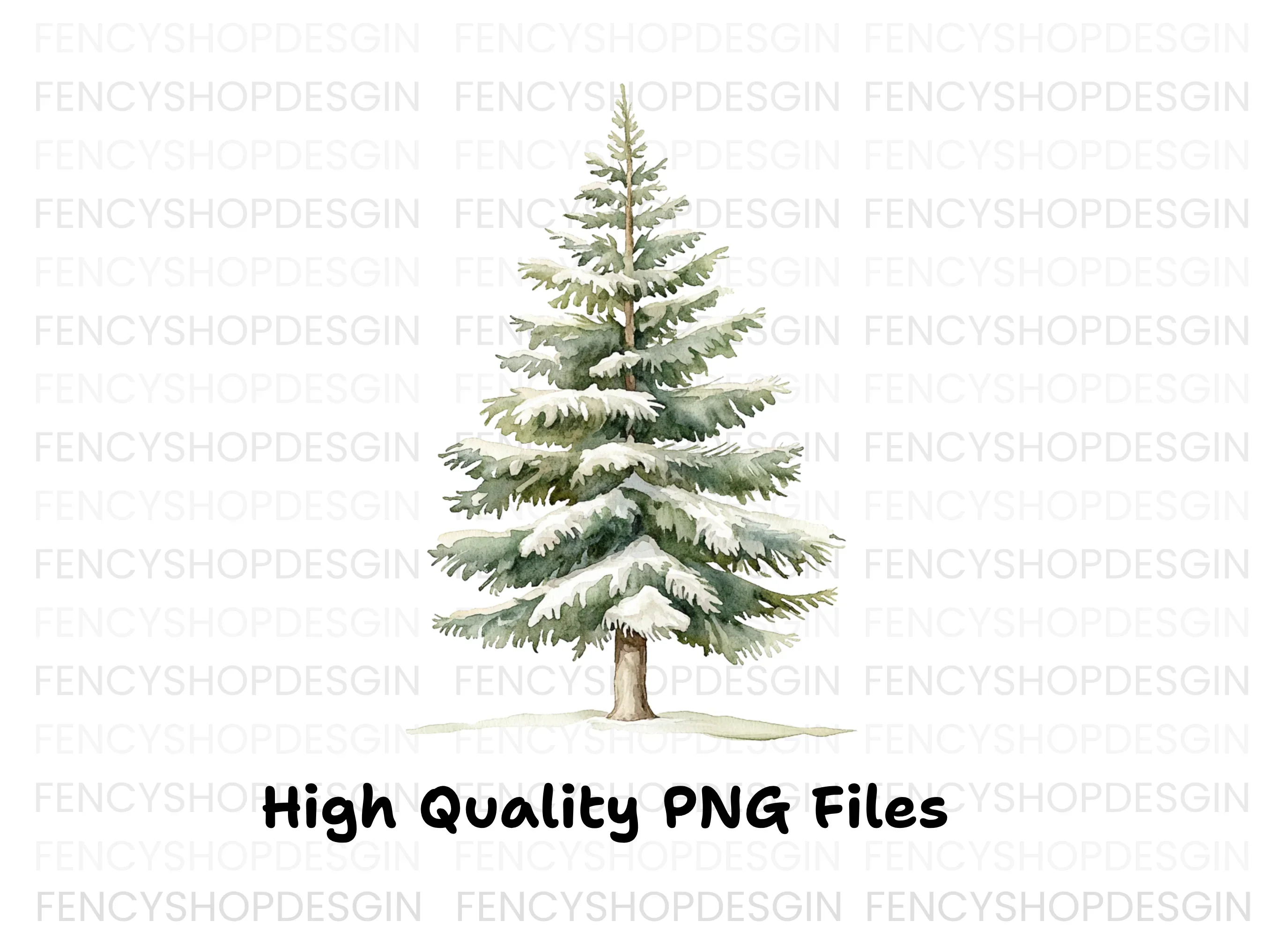 Snowy Pine Trees Clipart Bundle - Image 3