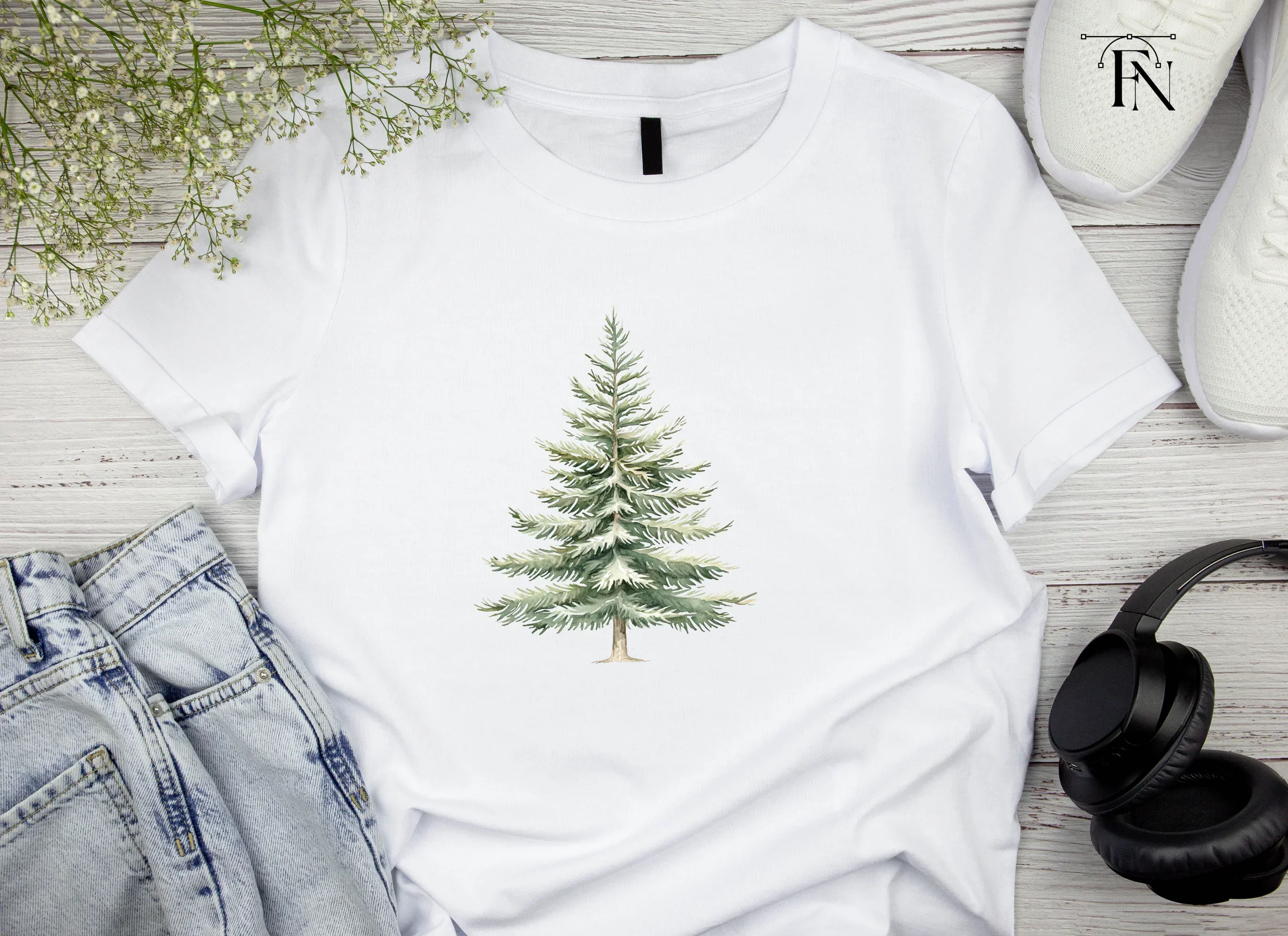 Snowy Pine Trees Clipart Bundle - Image 4