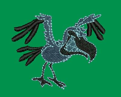 Soaring Avian Silhouette Embroidery Design