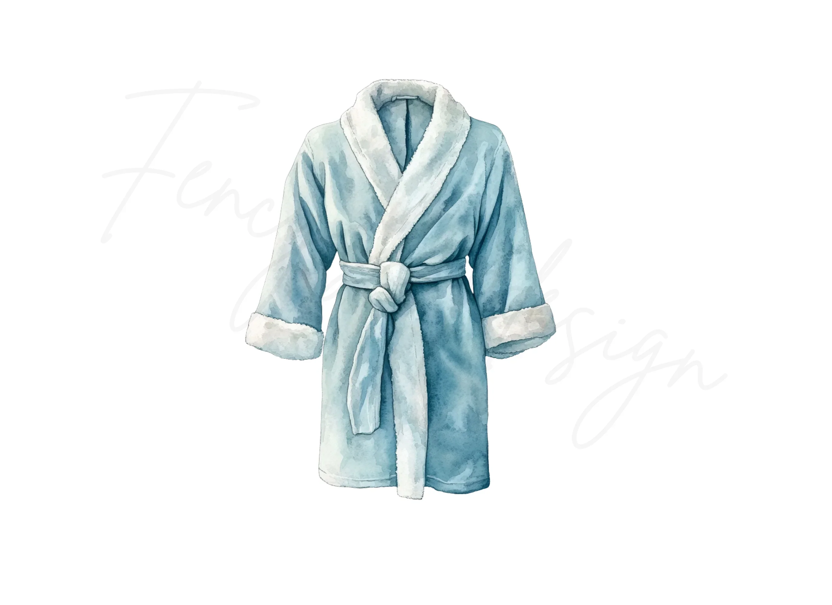 Soft Blue Bathrobe Clipart Bundle - Image 2