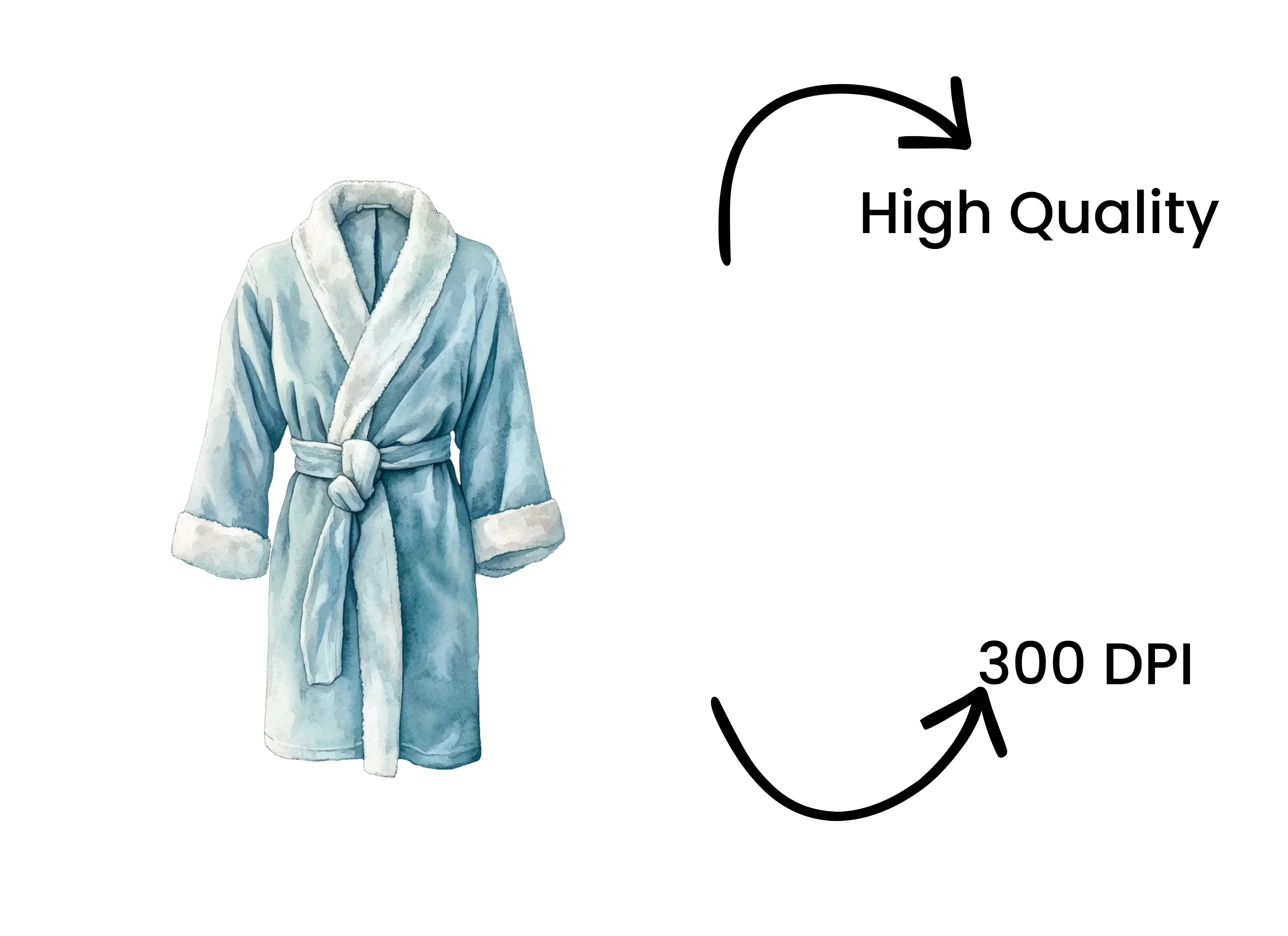 Soft Blue Bathrobe Clipart Bundle - Image 4
