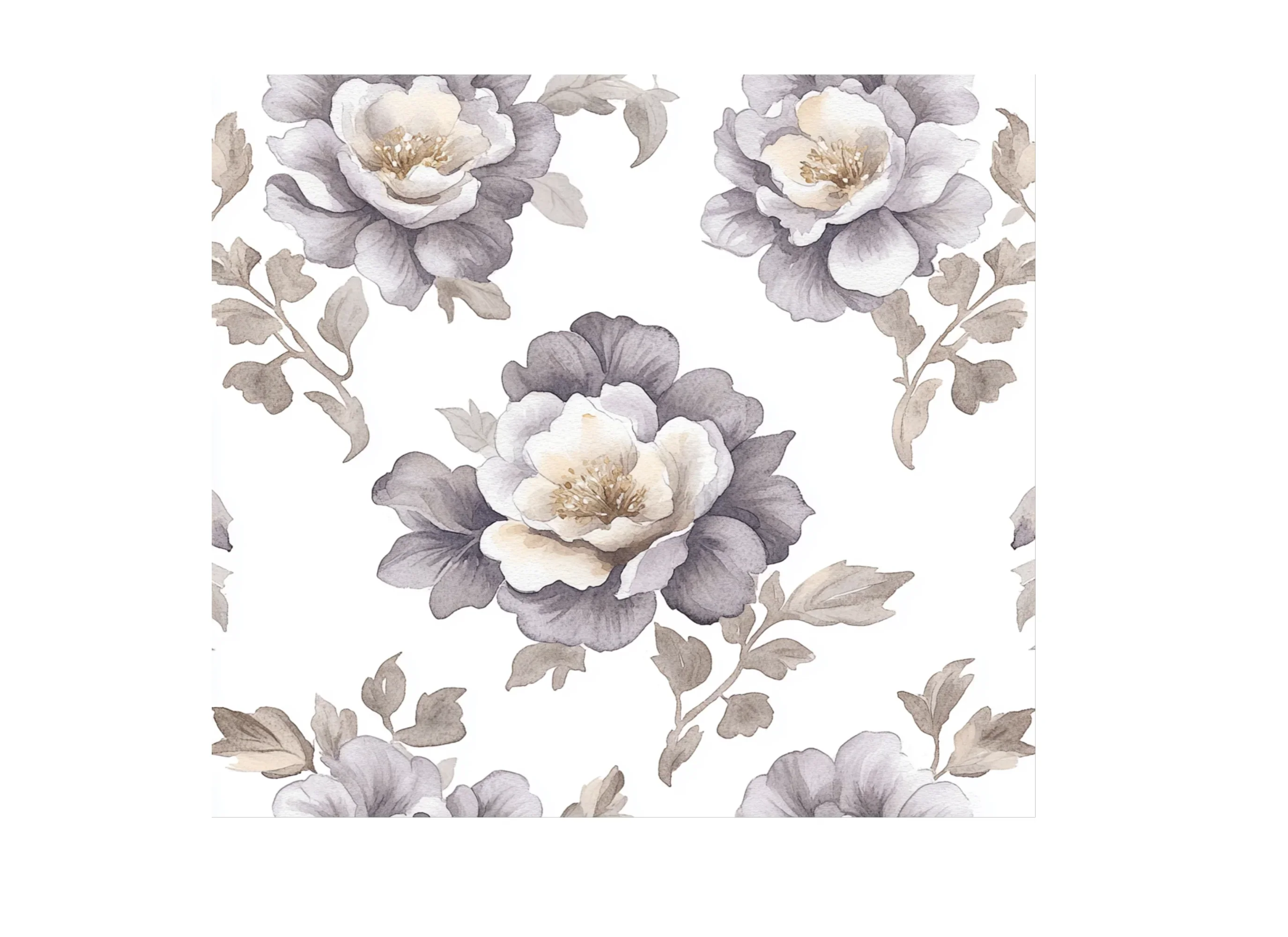 Soft Grey and White Floral Clipart Bundle - Image 2