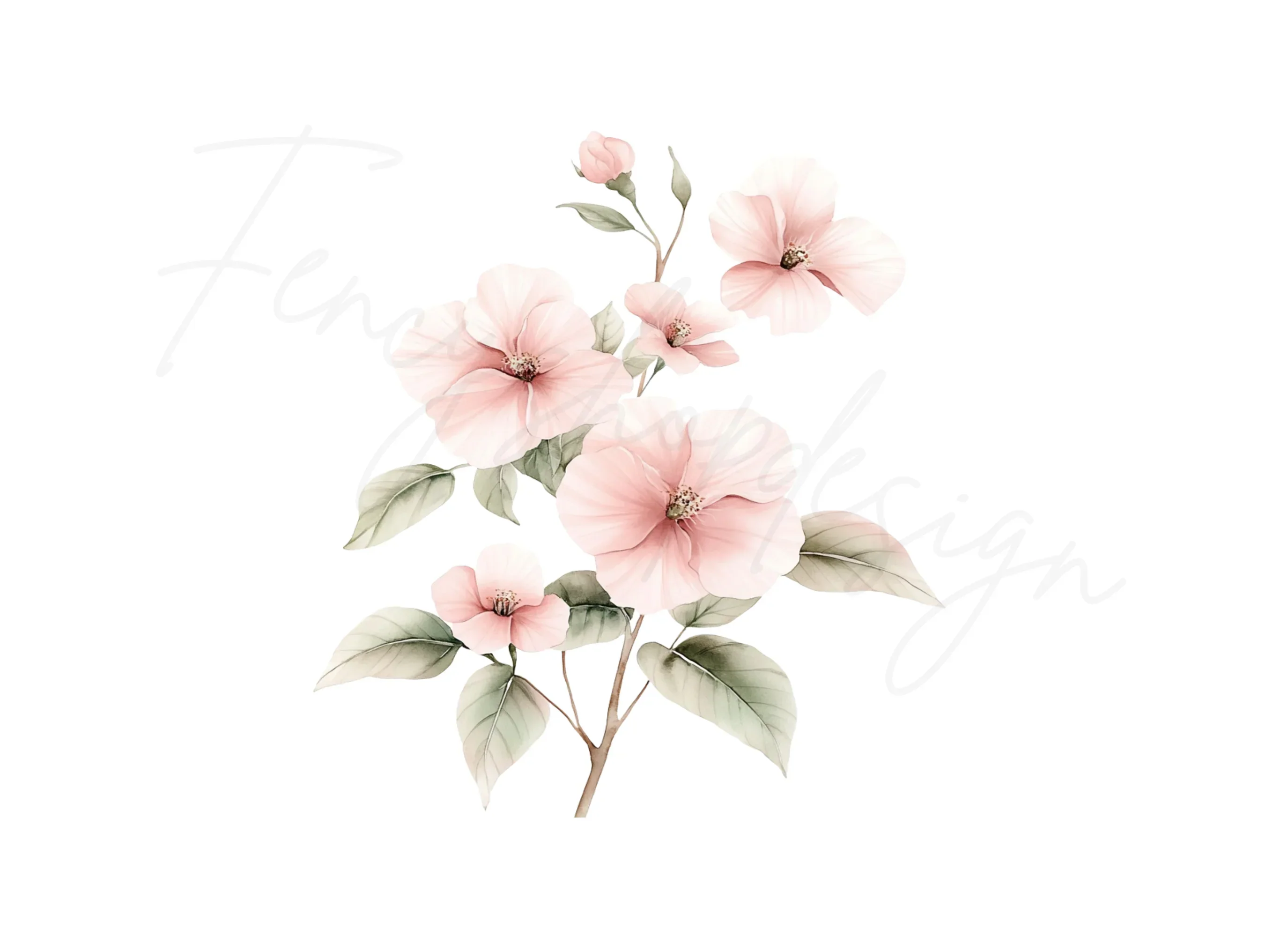 Soft Pink Floral Clipart Bundle - Image 2