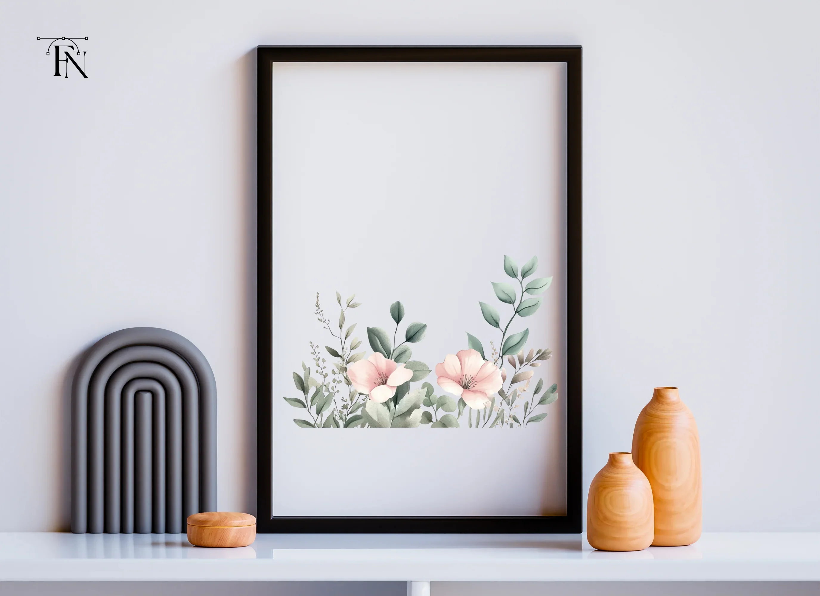 Soft Pink Floral Greenery Clipart Bundle - Image 5
