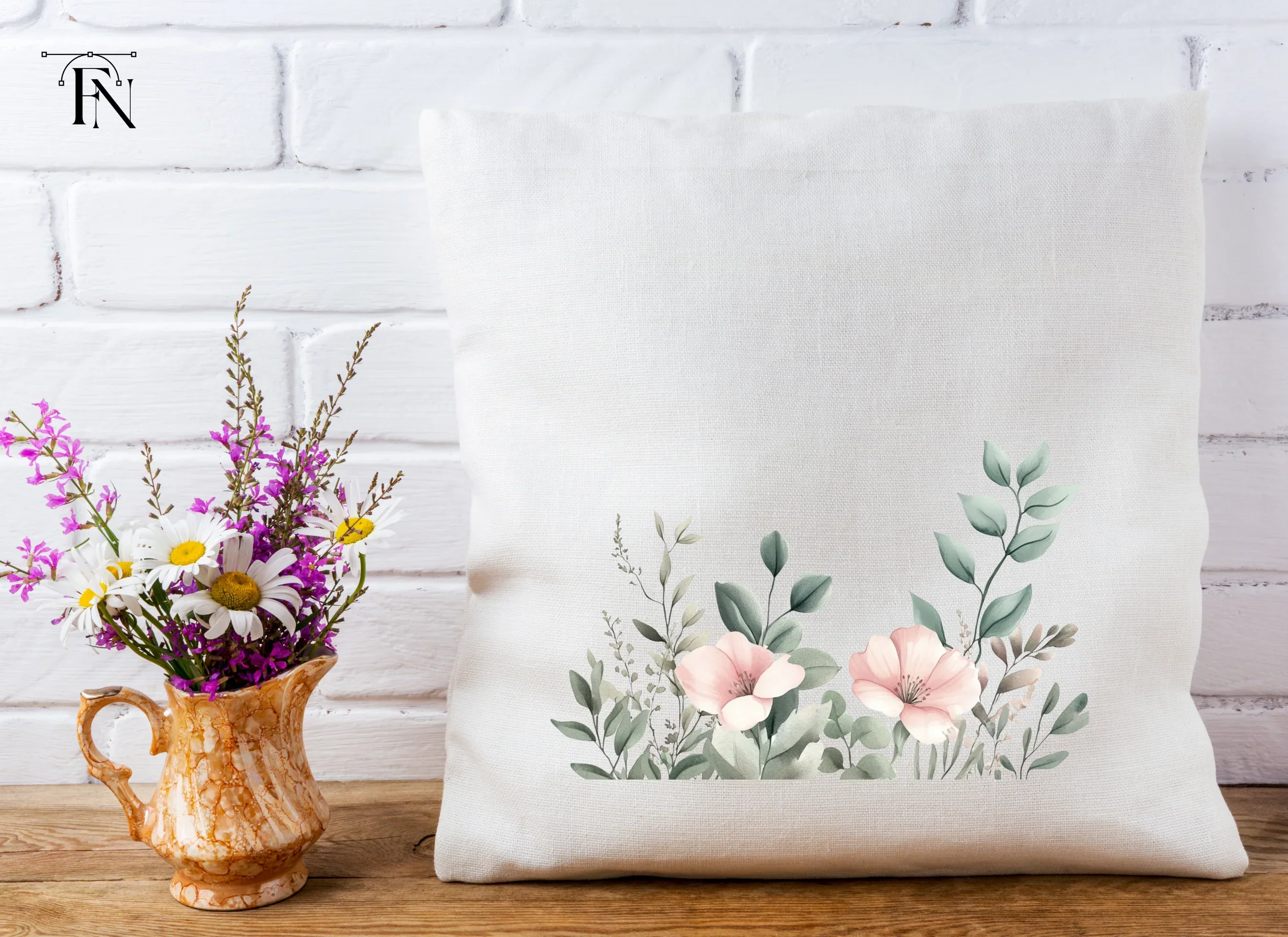 Soft Pink Floral Greenery Clipart Bundle - Image 6