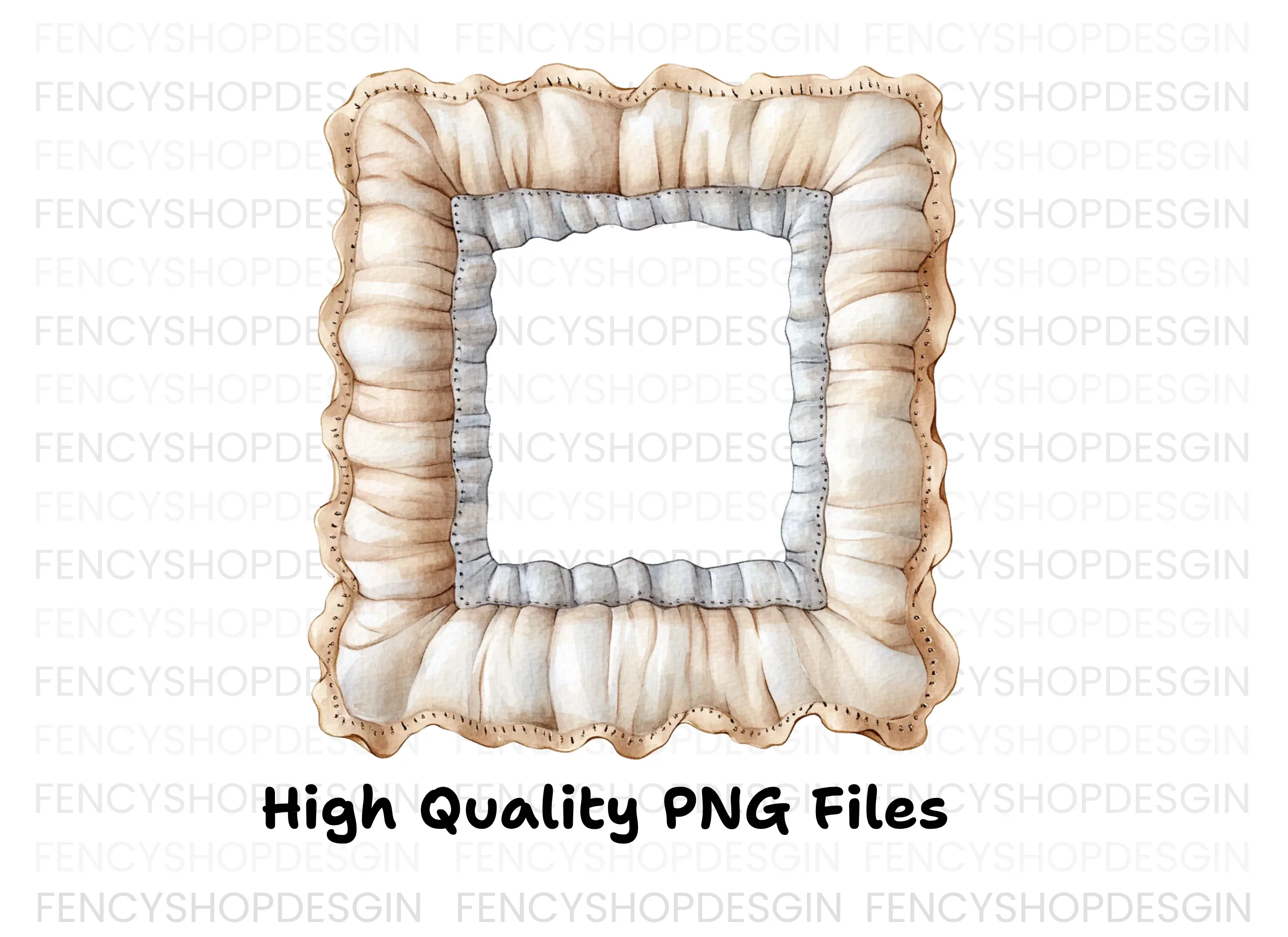 Soft Ruffled Fabric Frame Clipart Bundle - Image 2