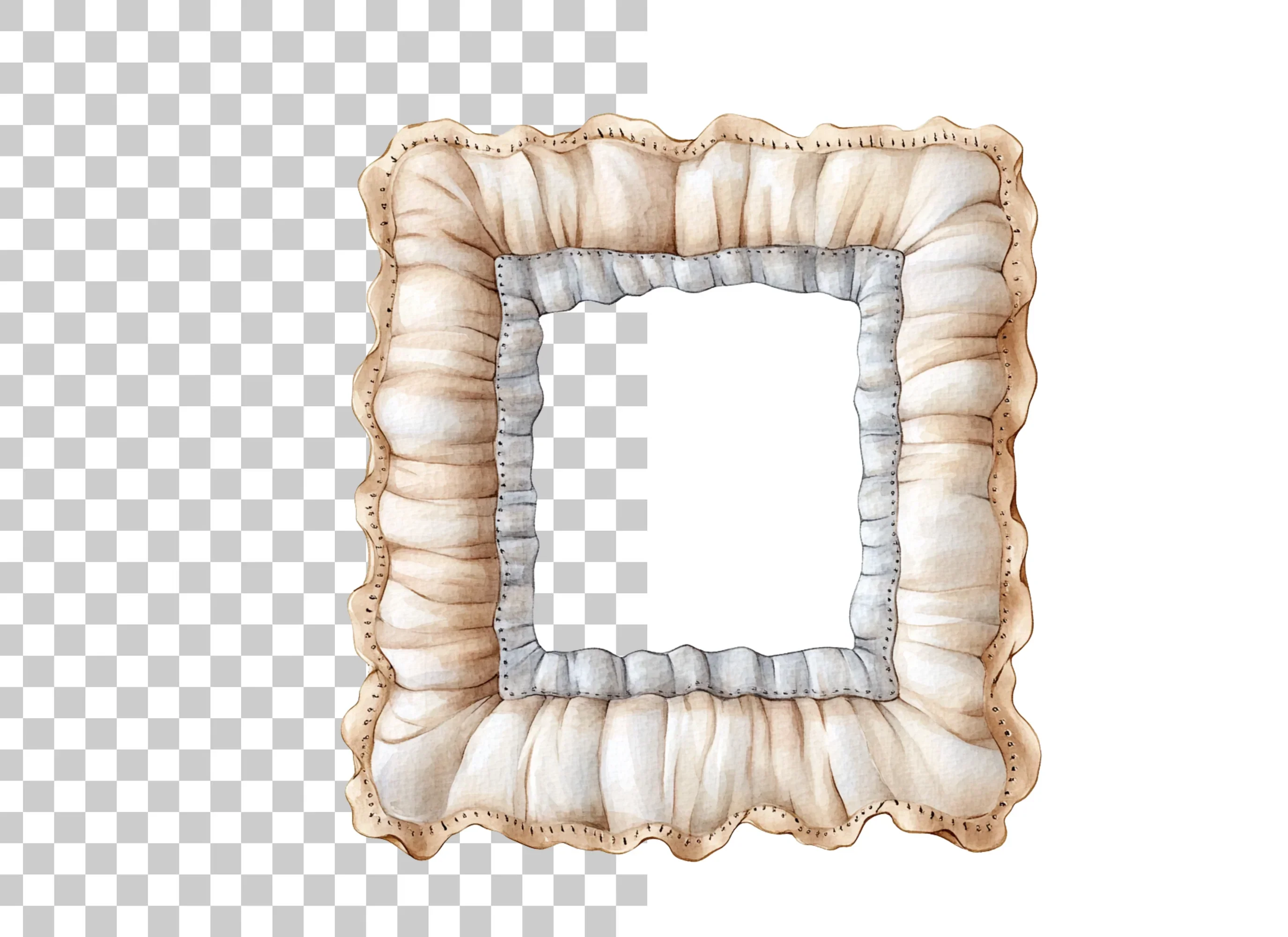 Soft Ruffled Fabric Frame Clipart Bundle - Image 6