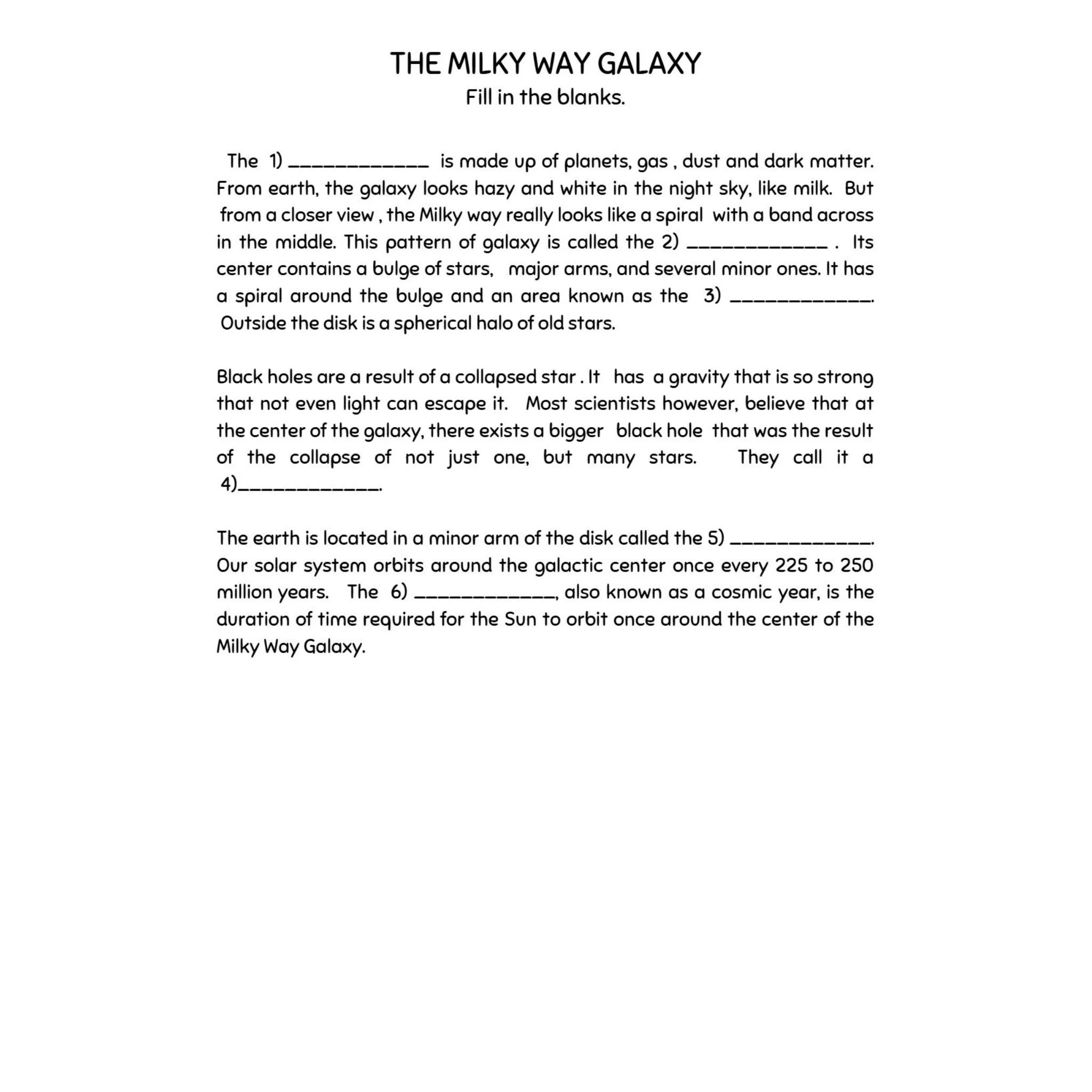 Space Science Worksheets Grade 6 - Image 5
